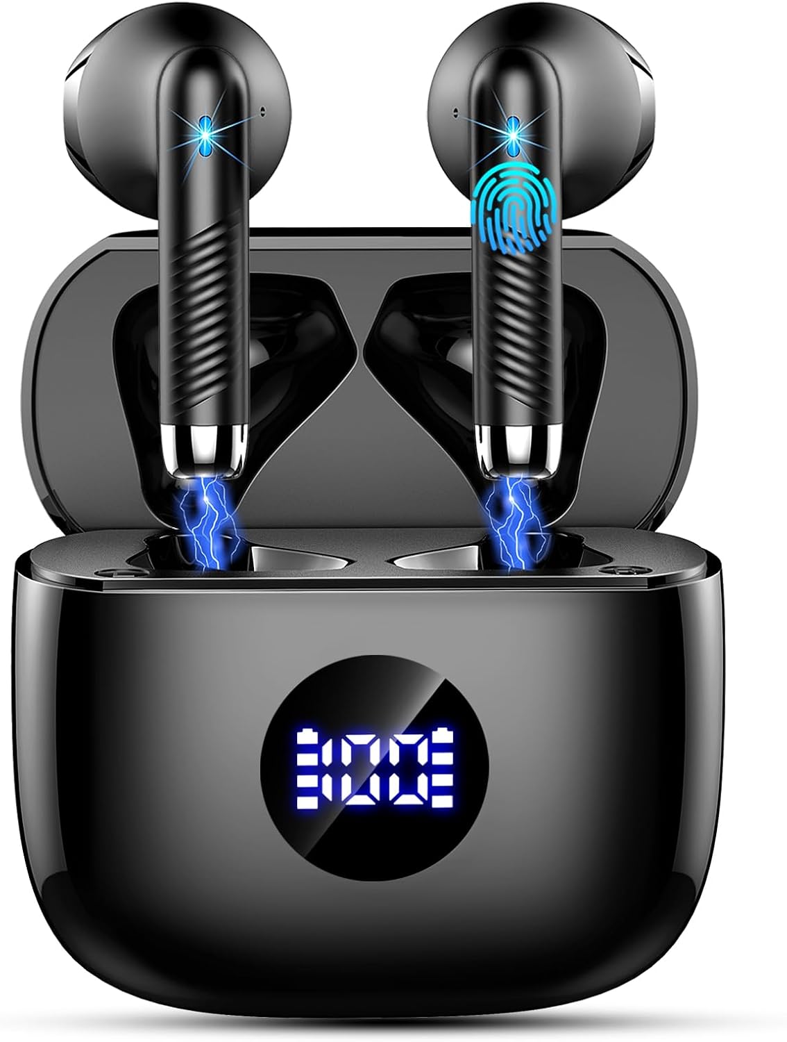 Wireless Earbuds, Bluetooth 5.4 Headphones Stereo Bass, in Ear Earphones 4 ENC Noise Cancelling Mic, 40H Playtime Ear Buds with Mini USB C Charging Case, IP7 Waterproof Sports Earbuds for Android iOS Wireless Earbuds, Bluetooth 5.4 Headphones Stereo Bass, in Ear Earphones 4 ENC Noise Cancelling Mic, 40H Playtime Ear Buds with Mini USB C Charging Case, IP7 Waterproof Sports Earbuds for Android iOS