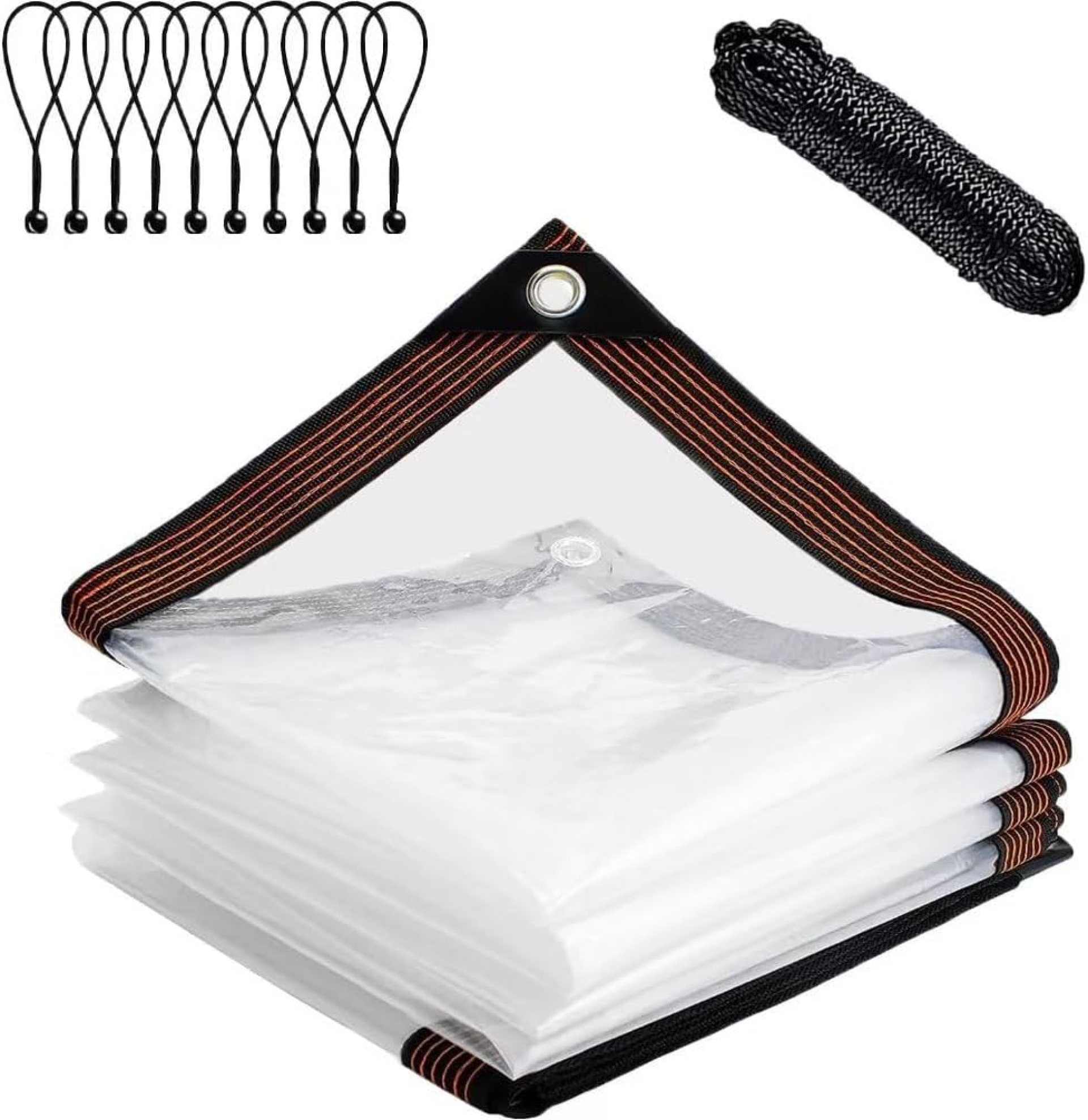 Clear-Tarps-5×7-Feet, Waterproof Tarps Outdoor Patio PE Windproof Thin Cover with Rustproof Grommets for Balcony Tent Cover Gardening Chicken Coop Canvas Painters Drop Cloth-5x7FT Clear-Tarps-5×7-Feet, Waterproof Tarps Outdoor Patio PE Windproof Thin Cover with Rustproof Grommets for Balcony Tent Cover Gardening Chicken Coop Canvas Painters Drop Cloth-5x7FT