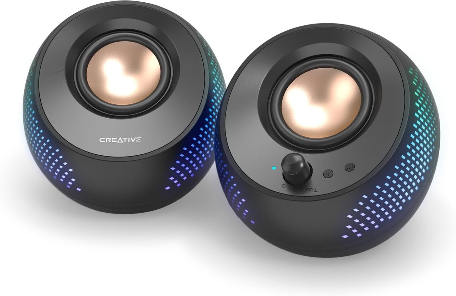 Creative Pebble X 2.0 USB-C Computer Speakers with Customizable RGB Lighting, Bluetooth 5.3, USB Audio, Up to 15W RMS Power for PC and Mac Creative Pebble X 2.0 USB-C Computer Speakers with Customizable RGB Lighting, Bluetooth 5.3, USB Audio, Up to 15W RMS Power for PC and Mac