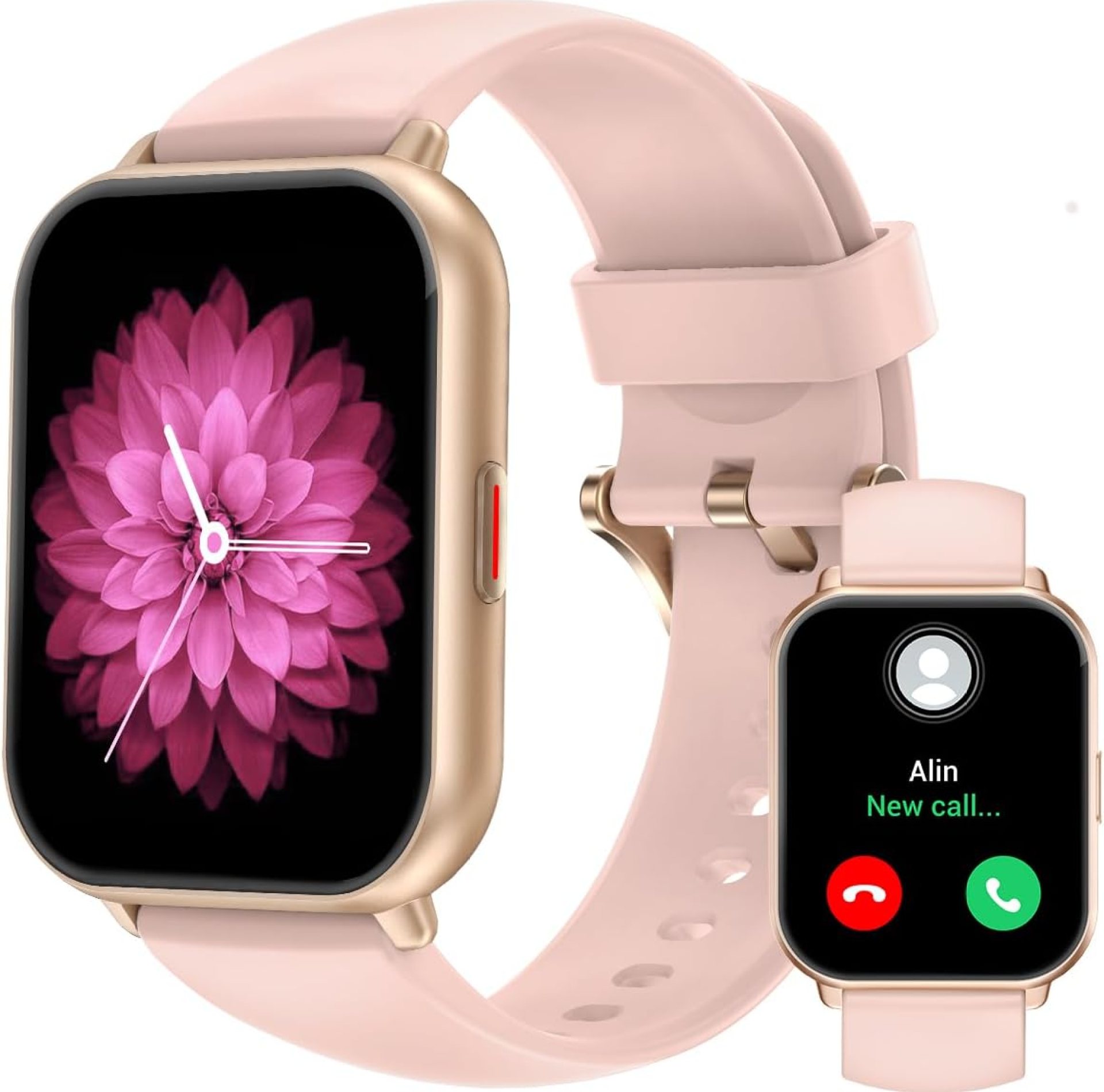 RUIMEN Smart Watches for Men Women (Answer/Make Calls), 1.8″ Smartwatch for iOS/Android Phones, Fitness Tracker Watch with Heart Rate/Sleep Monitor Pedometer Waterproof (2 Bands Included), Pink RUIMEN Smart Watches for Men Women (Answer/Make Calls), 1.8″ Smartwatch for iOS/Android Phones, Fitness Tracker Watch with Heart Rate/Sleep Monitor Pedometer Waterproof (2 Bands Included), Pink