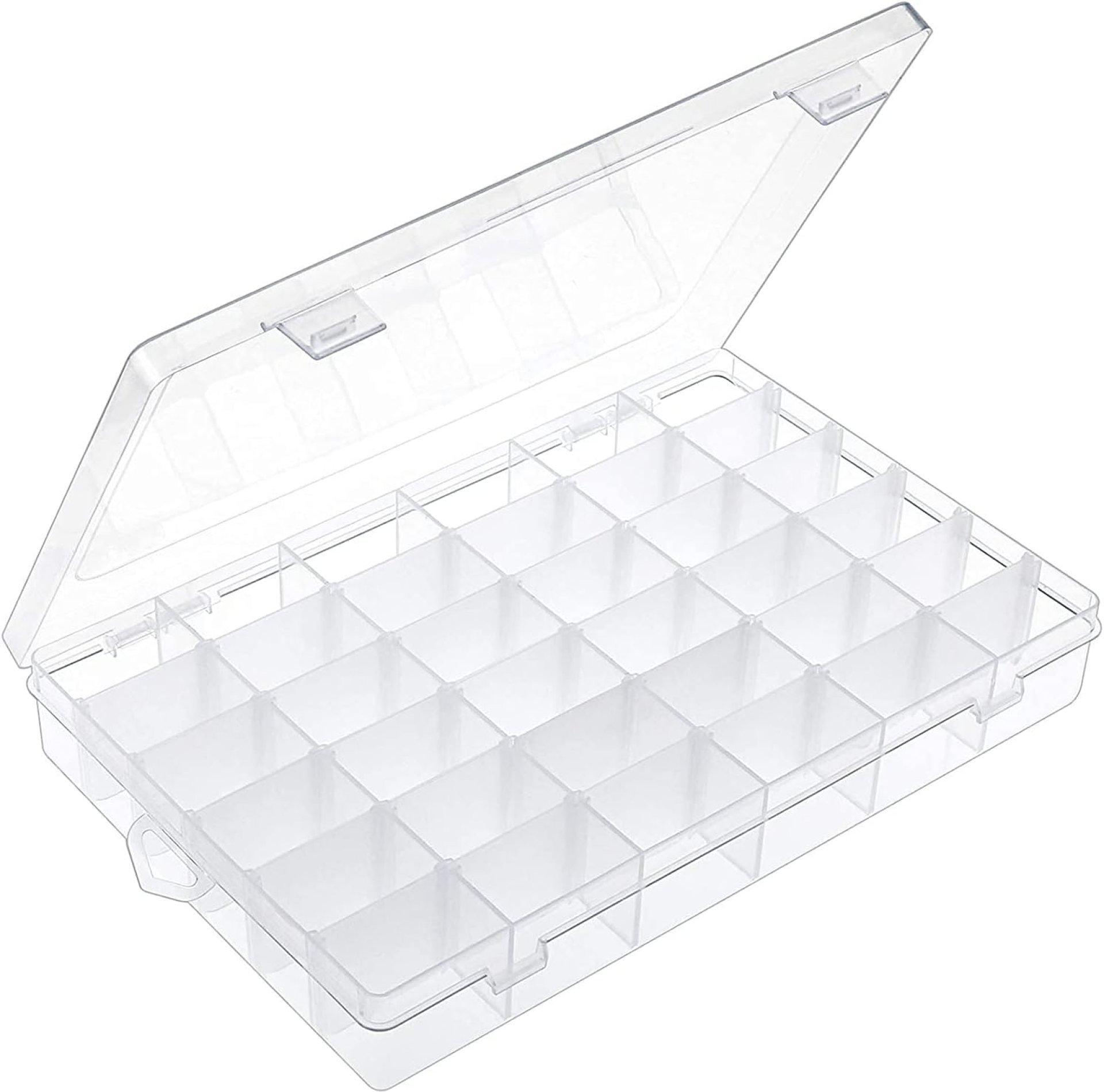 OUTUXED 36 Grids Clear Plastic Organizer Box with Adjustable Compartment Dividers Rock Collection Box for Bead, Nails, Jewelry, Art, DIY Crafts, Fishing Tackle, Small Items Organizers and Storage OUTUXED 36 Grids Clear Plastic Organizer Box with Adjustable Compartment Dividers Rock Collection Box for Bead, Nails, Jewelry, Art, DIY Crafts, Fishing Tackle, Small Items Organizers and Storage