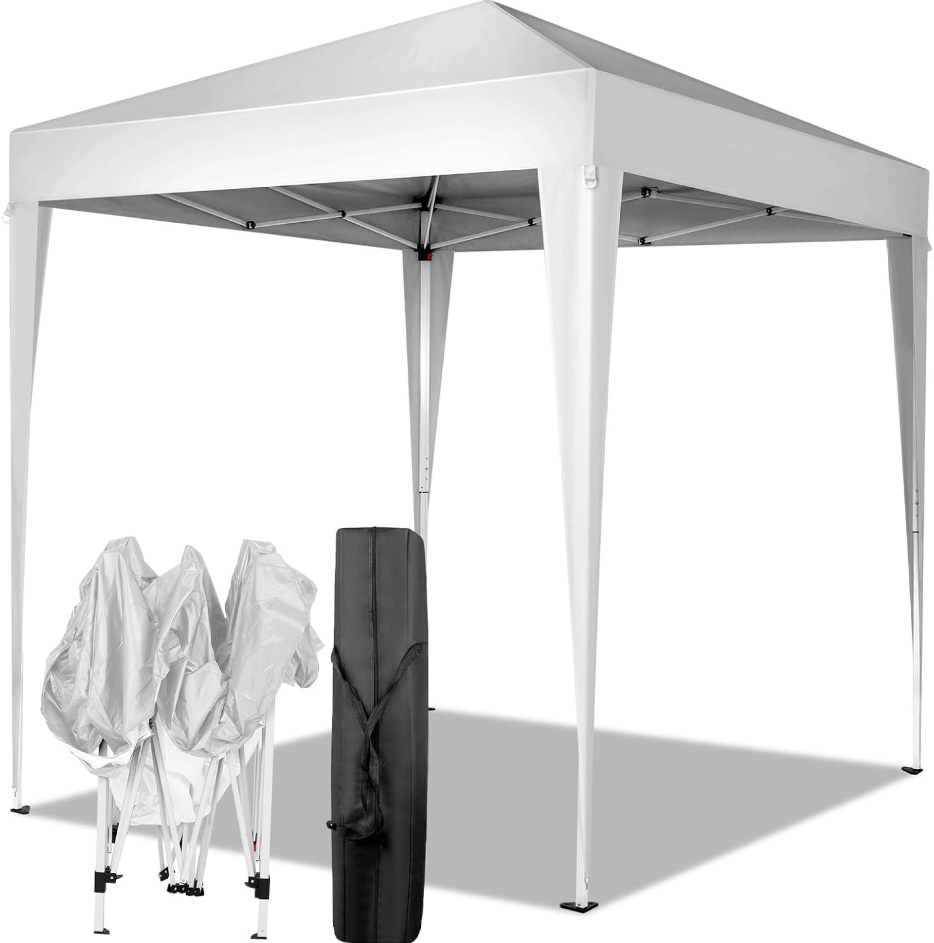 Outvita 6.5×6.5ft Pop Up Canopy Tent, Outdoor Instant Shelter Folding Canopy with Carry Bag for Commercial Events, Party, Backyard BBQ, Camping White Outvita 6.5×6.5ft Pop Up Canopy Tent, Outdoor Instant Shelter Folding Canopy with Carry Bag for Commercial Events, Party, Backyard BBQ, Camping White