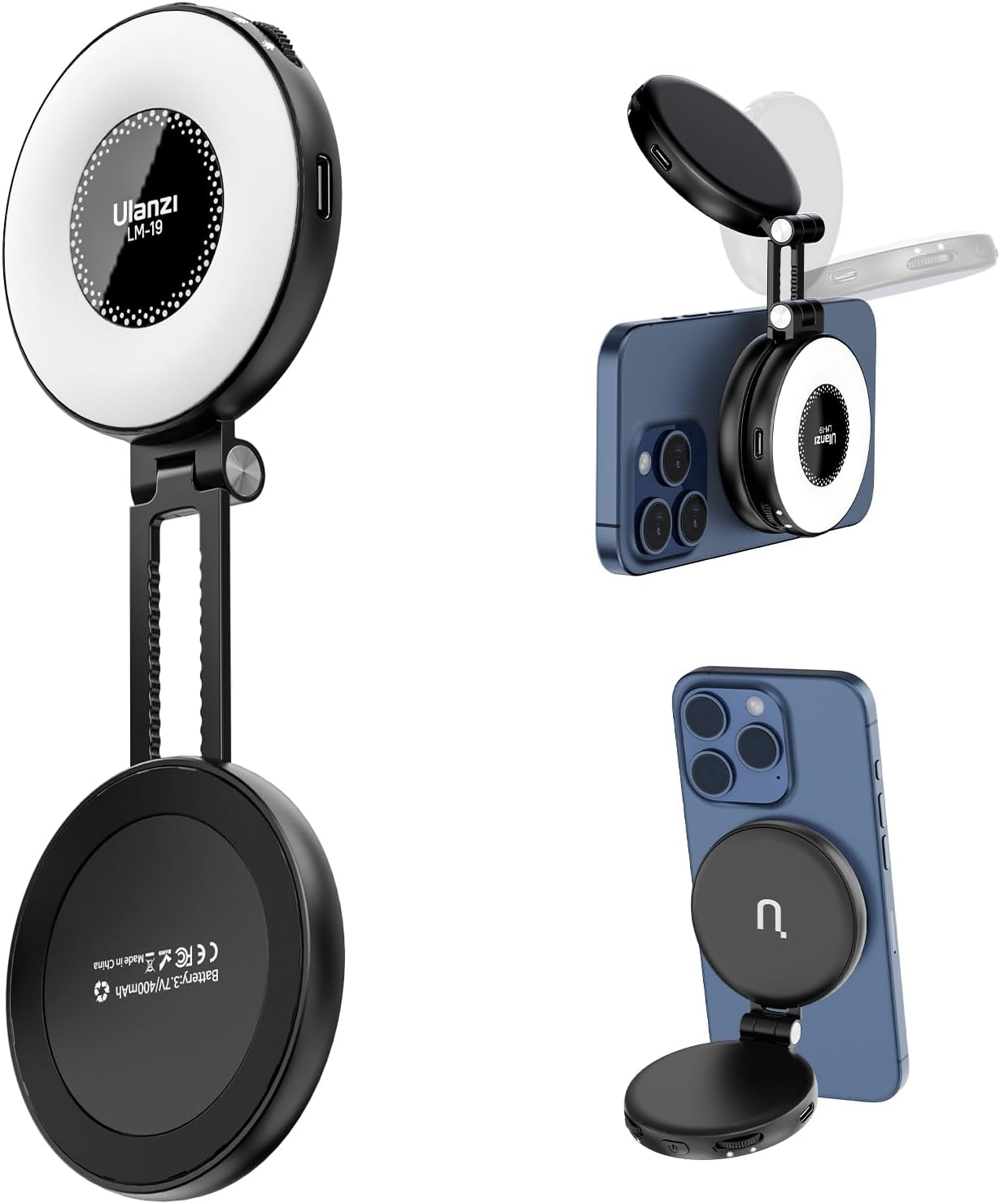 Fill Light for Magsafe LED Phone Light Attachment Selfie Ring Light Brightness Adjustable Compatible w Magsafe for iPhone Smartphone Vlogs/Photography/Video Conference Color Black Fill Light for Magsafe LED Phone Light Attachment Selfie Ring Light Brightness Adjustable Compatible w Magsafe for iPhone Smartphone Vlogs/Photography/Video Conference Color Black