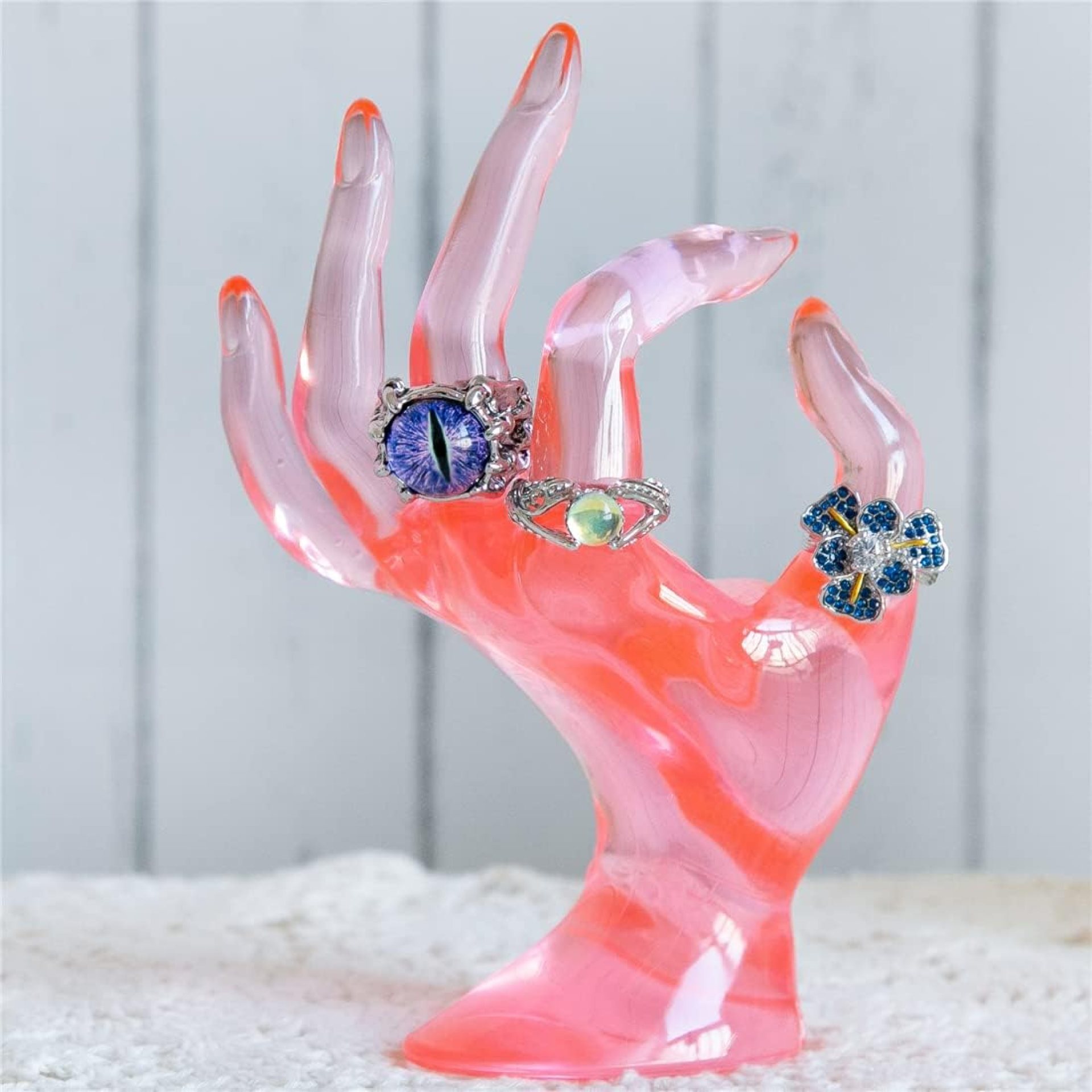 HOMEGOAL Hand Jewelry Holder, Bracelet Ring Watch Jewelry Display Holder Stand, Mannequin Hand, Polyresin, 7 Inch (Peach Color) HOMEGOAL Hand Jewelry Holder, Bracelet Ring Watch Jewelry Display Holder Stand, Mannequin Hand, Polyresin, 7 Inch (Peach Color)