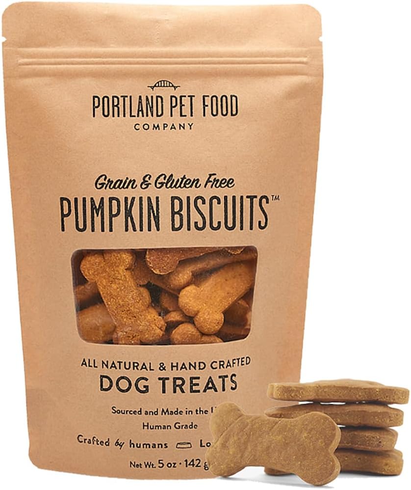 Portland Pet Food Company Pumpkin Healthy Dog Treats – Grain-Free, Human-Grade, Pumpkin Dog Treats – All Natural Dog Training Treats & Biscuits Made in the USA Only 1-Pack (5 oz) Portland Pet Food Company Pumpkin Healthy Dog Treats – Grain-Free, Human-Grade, Pumpkin Dog Treats – All Natural Dog Training Treats & Biscuits Made in the USA Only 1-Pack (5 oz)
