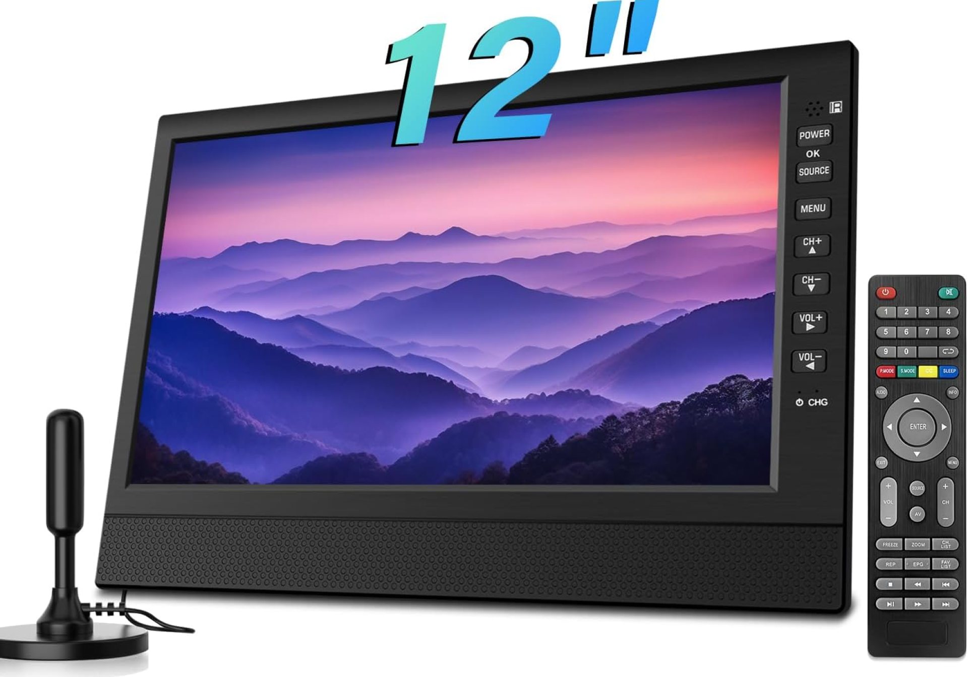 12-Inch Portable Small TV with HD Display, HDMI and USB Ports | Built-in Digital Tuner and Compact Design for Home, Kitchen, RV, and Travel Use 12-Inch Portable Small TV with HD Display, HDMI and USB Ports | Built-in Digital Tuner and Compact Design for Home, Kitchen, RV, and Travel Use
