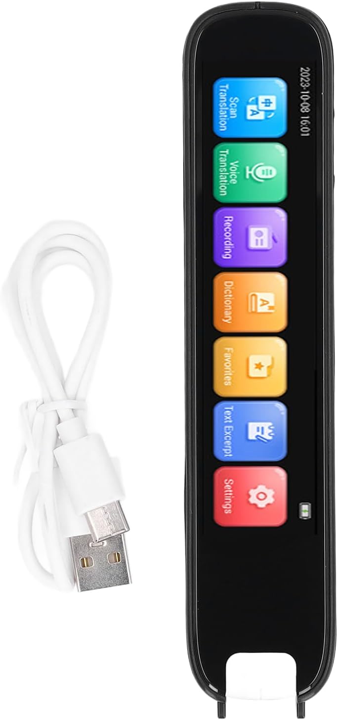 Scan Translator Pen, Record Black Scan Reader Pen Dictionary Pen, 3.71 Inch Screen 112 Languages Translation Dictionary Pen for Business Travel Students Learning Scan Translator Pen, Record Black Scan Reader Pen Dictionary Pen, 3.71 Inch Screen 112 Languages Translation Dictionary Pen for Business Travel Students Learning