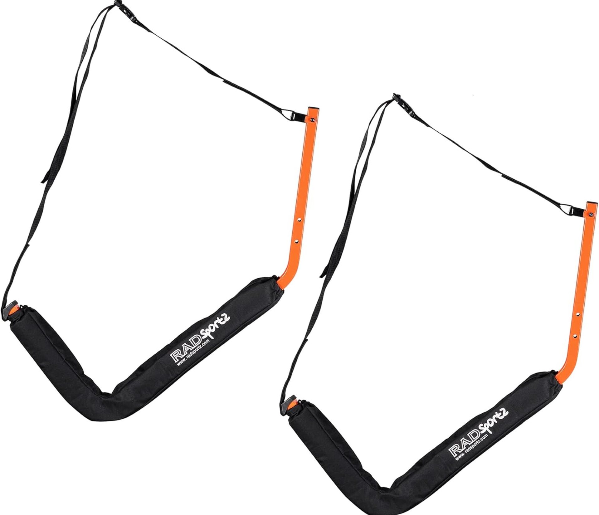 Kayak Storage System – Set of 2 Wall Mount Storage Hangers – 150lb Capacity Rack for Kayaks, Surfboards, Canoes, or Snowboards by Rad Sportz (Orange) Kayak Storage System – Set of 2 Wall Mount Storage Hangers – 150lb Capacity Rack for Kayaks, Surfboards, Canoes, or Snowboards by Rad Sportz (Orange)