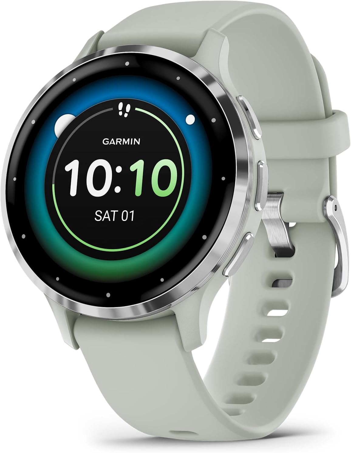 Garmin Venu 3S Silver Stainless Steel Bezel 1.2-Inch AMOLED Touchscreen Display Smart Watch with 41mm Sage Gray Case and Silicone Band Garmin Venu 3S Silver Stainless Steel Bezel 1.2-Inch AMOLED Touchscreen Display Smart Watch with 41mm Sage Gray Case and Silicone Band