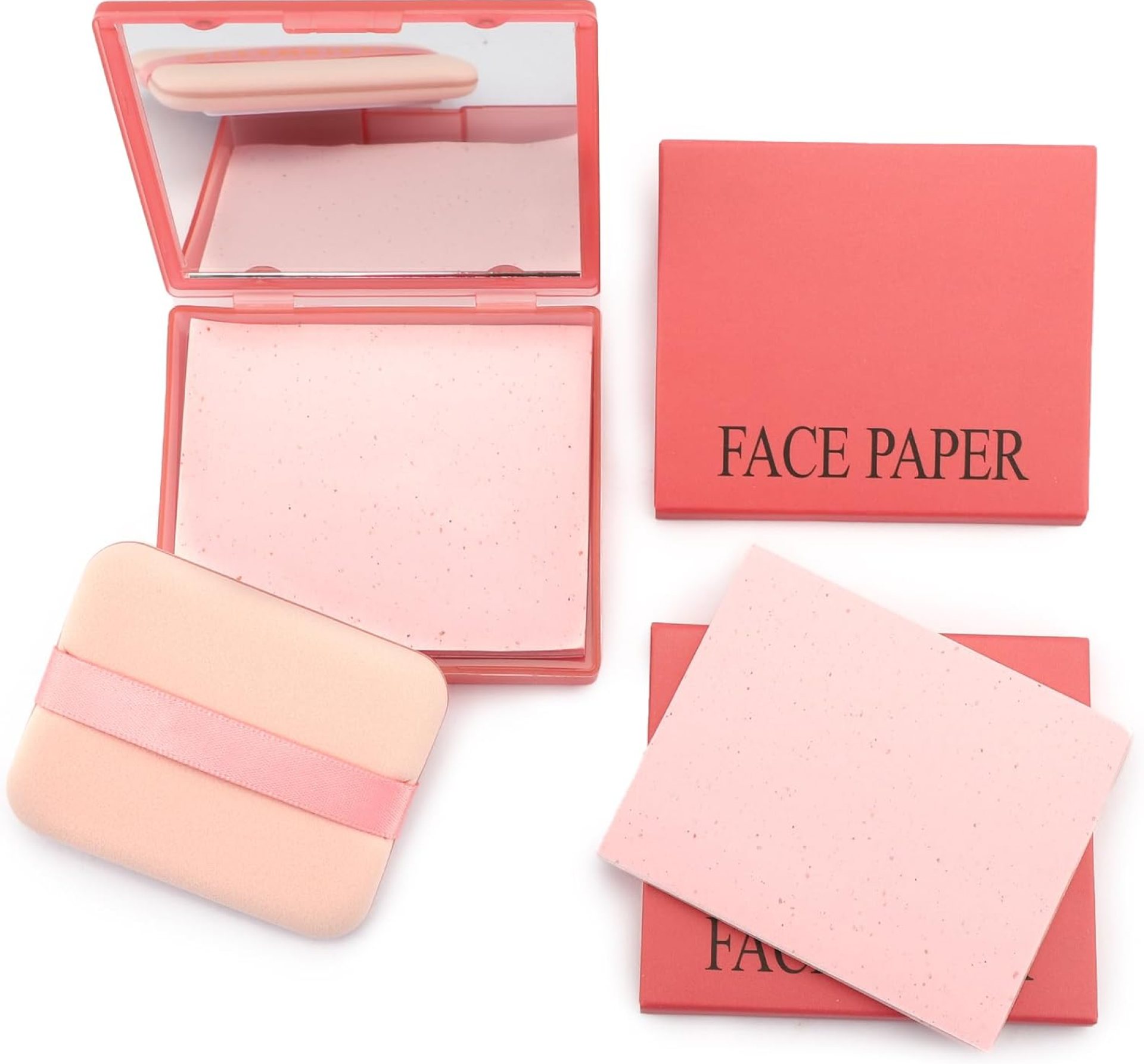 Erinde Oil Blotting Sheets with Mirror and Puff, 300 Sheets Face Oil Absorbing Paper for Oily Skin, Makeup Friendly Erinde Oil Blotting Sheets with Mirror and Puff, 300 Sheets Face Oil Absorbing Paper for Oily Skin, Makeup Friendly