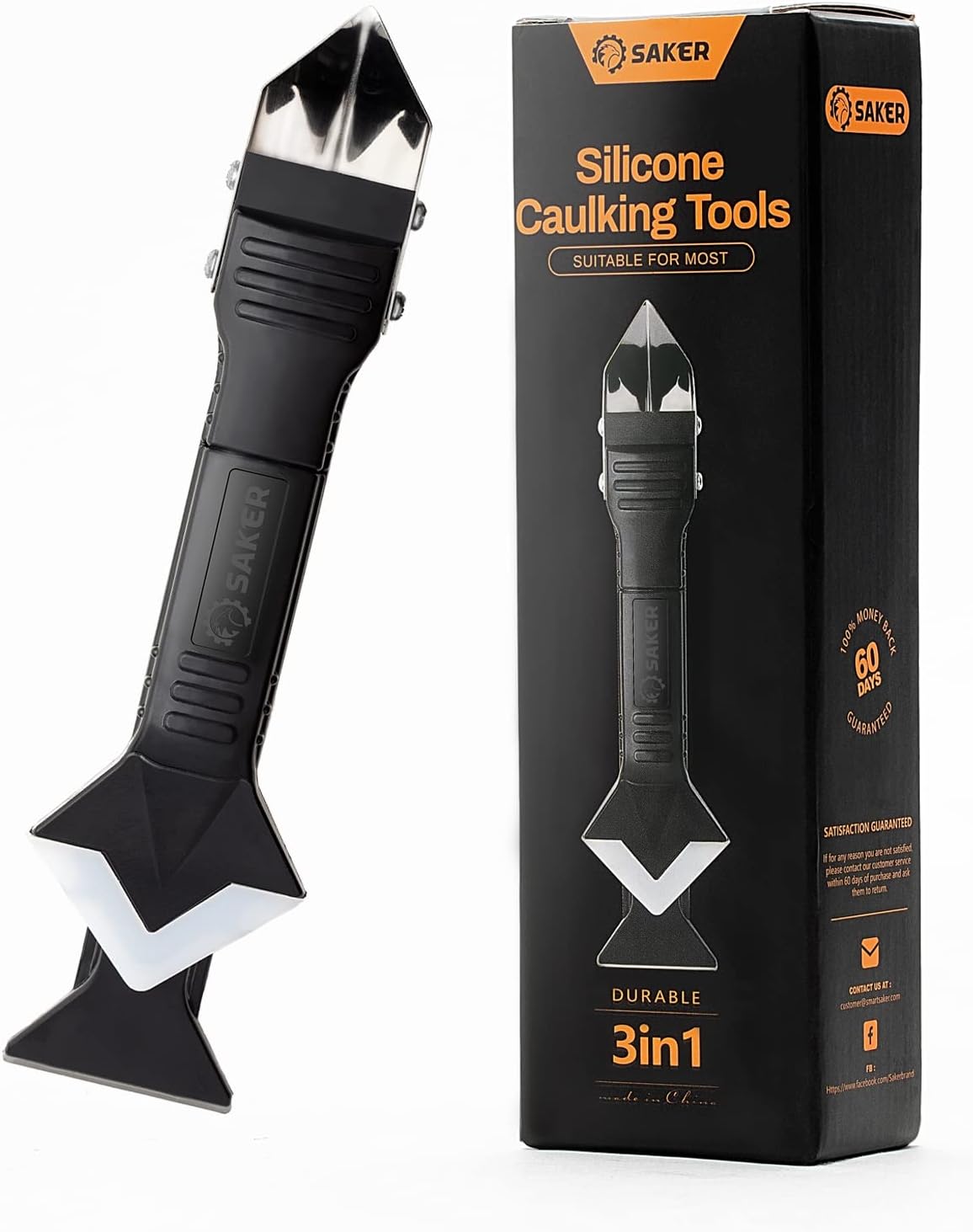 Saker Silicone Caulking Tools-3 in 1 Sealant Finishing Tool Grout Remove Scraper (Stainless Steelhead),Caulk Remover Glass Glue Angle Scraper for Bathroom,Kitchen,Floor,Window,Sink Joint,Frames Seal Saker Silicone Caulking Tools-3 in 1 Sealant Finishing Tool Grout Remove Scraper (Stainless Steelhead),Caulk Remover Glass Glue Angle Scraper for Bathroom,Kitchen,Floor,Window,Sink Joint,Frames Seal
