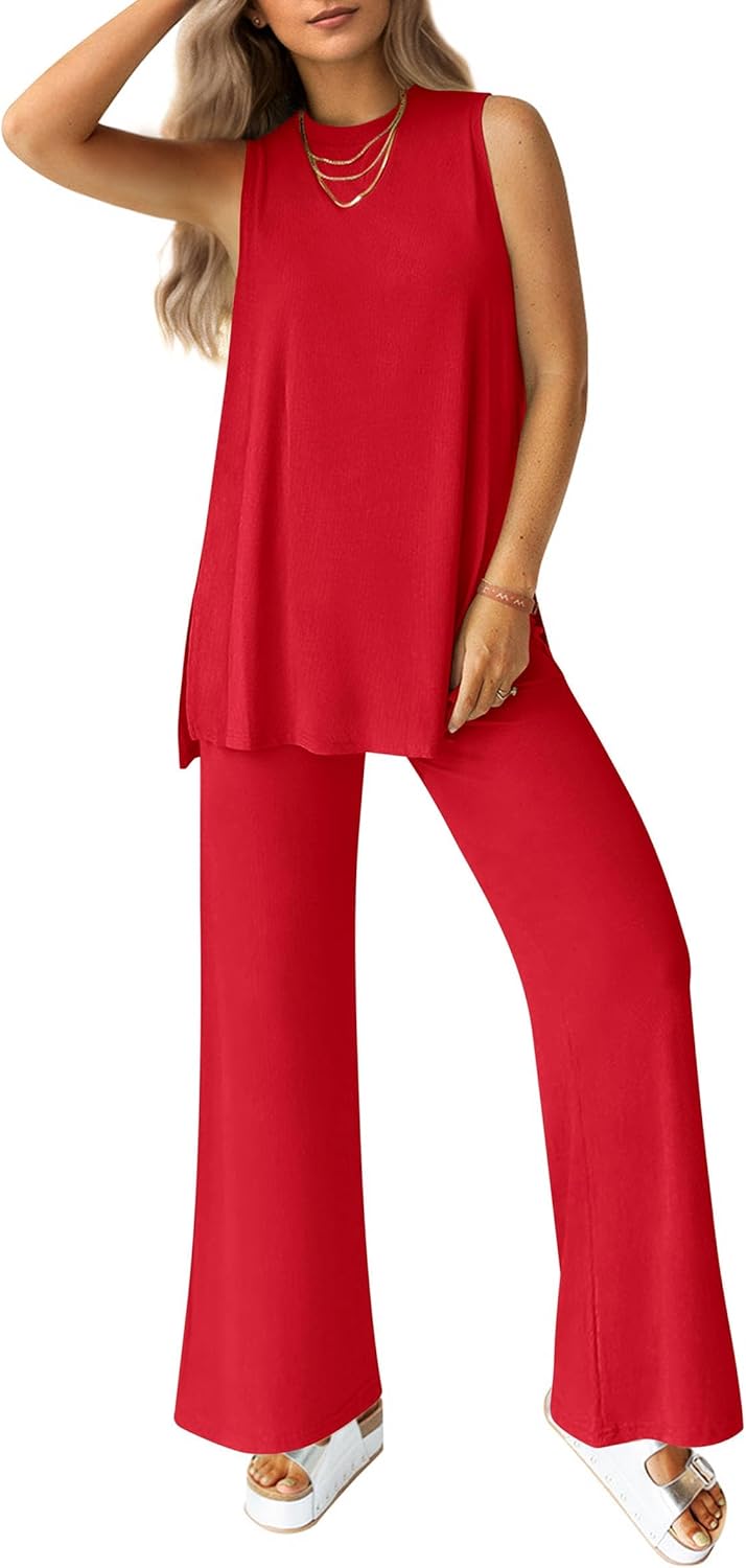 PRETTYGARDEN Women’s 2 Piece Lounge Set 2025 Summer Casual Loose Tank Top Wide Leg Pants Matching Travel Outfits Tracksuit PRETTYGARDEN Women’s 2 Piece Lounge Set 2025 Summer Casual Loose Tank Top Wide Leg Pants Matching Travel Outfits Tracksuit