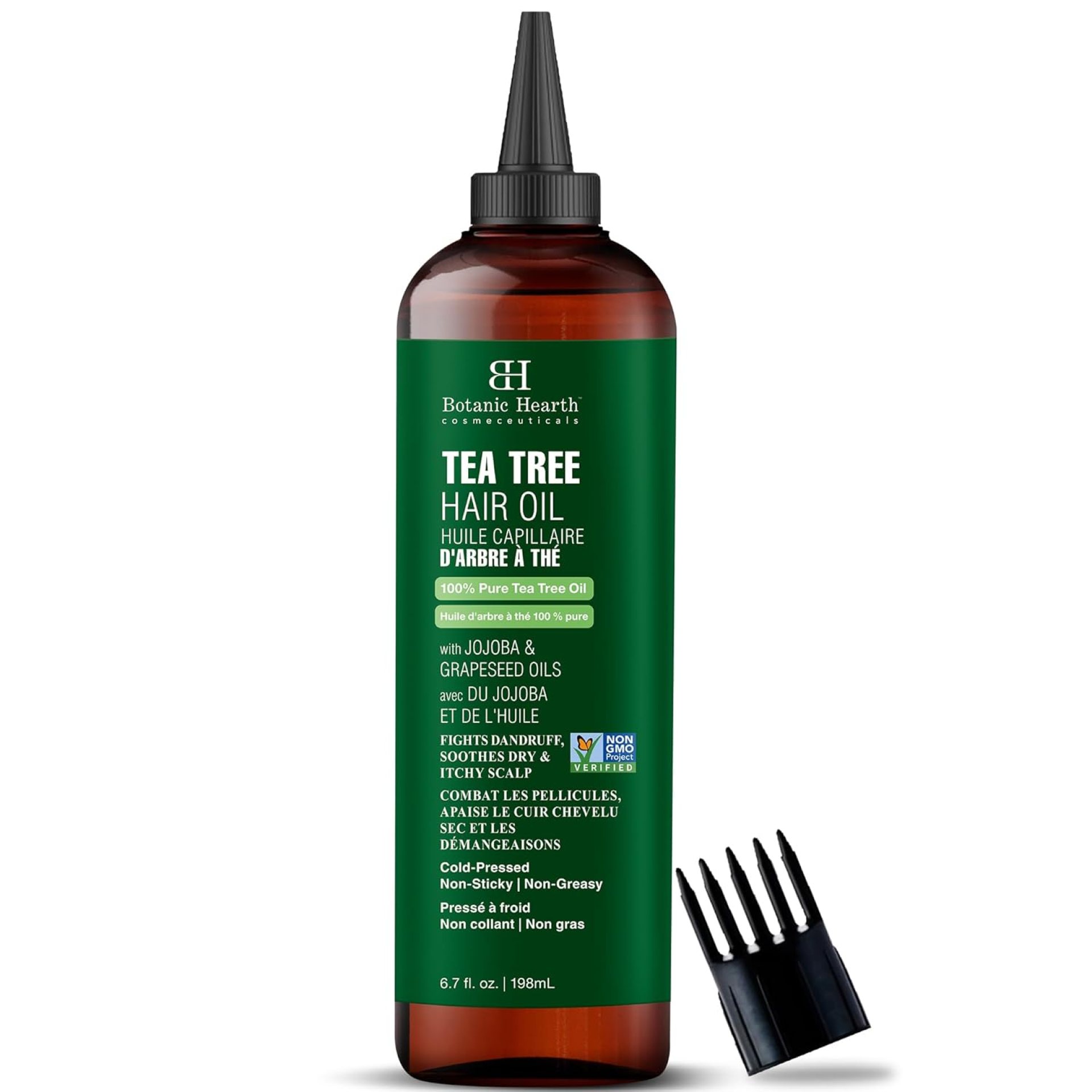 Botanic Hearth Tea Tree Oil for Hair (6.7 fl oz) | With Jojoba & Grapeseed Oils | Soothes Itchy Scalp & Fights Dandruff | Non GMO Verified Botanic Hearth Tea Tree Oil for Hair (6.7 fl oz) | With Jojoba & Grapeseed Oils | Soothes Itchy Scalp & Fights Dandruff | Non GMO Verified