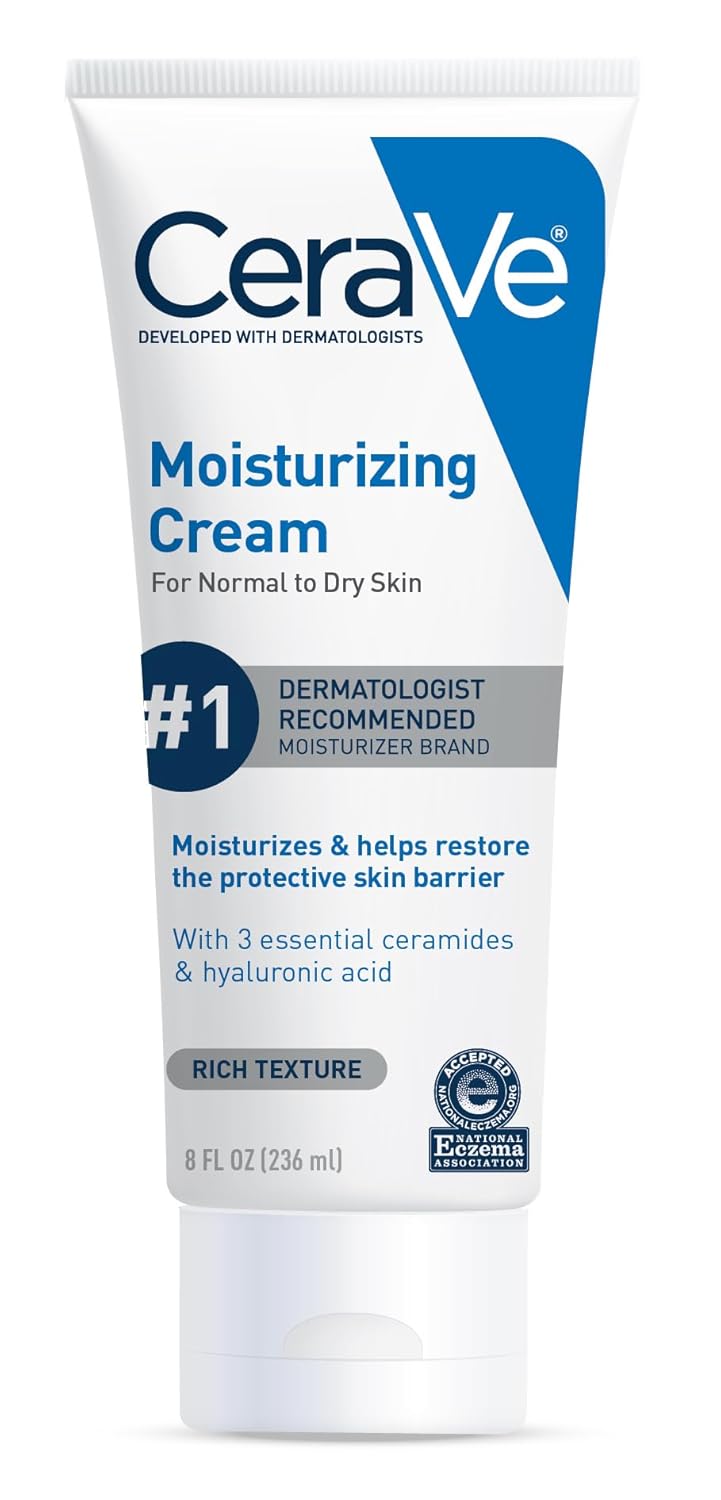CeraVe Moisturizing Cream, Face Body Moisturizer, Normal to Dry Skin, 8 Fl Oz CeraVe Moisturizing Cream, Face Body Moisturizer, Normal to Dry Skin, 8 Fl Oz