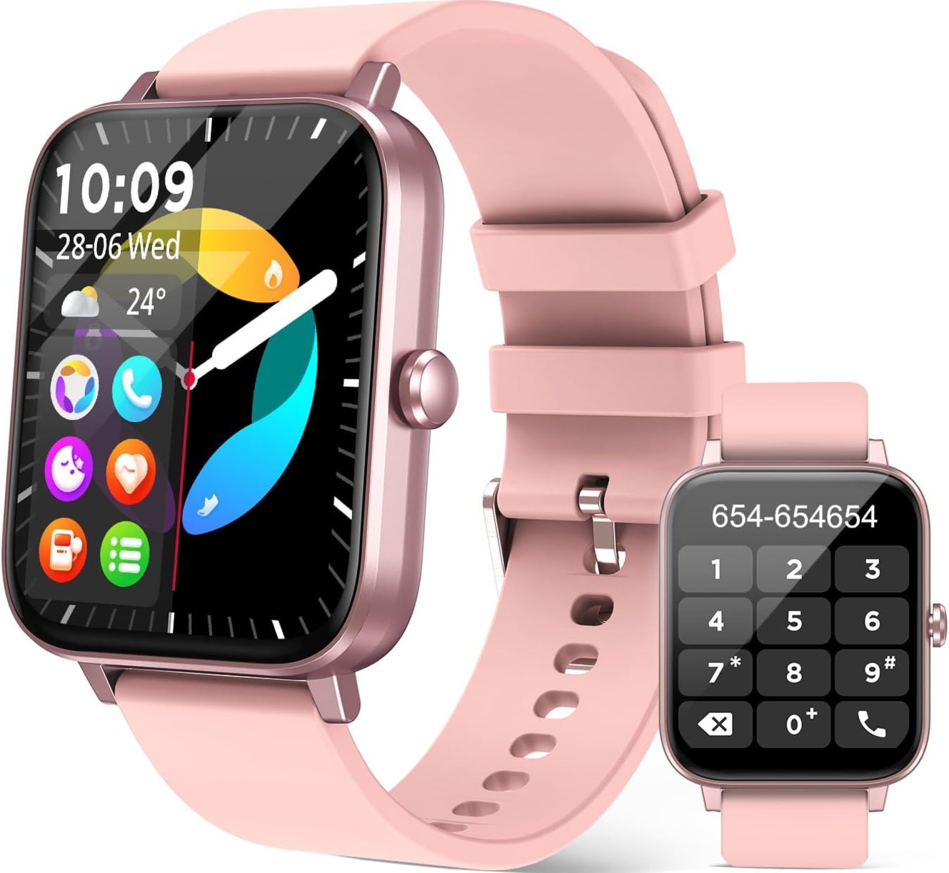 Smart Watch for Women (Answer/Make Call): 1.85″ Waterproof Fitness Trackers with 24-Hours Blood Pressure Heart Rate SpO2 Sleep Monitor Watches for Women, iPhone Android Compatible( (Light Pink) Smart Watch for Women (Answer/Make Call): 1.85″ Waterproof Fitness Trackers with 24-Hours Blood Pressure Heart Rate SpO2 Sleep Monitor Watches for Women, iPhone Android Compatible( (Light Pink)