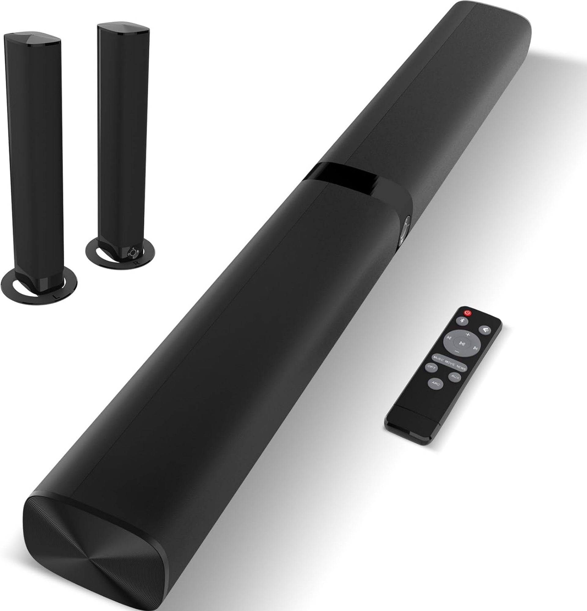 Sound Bar, 60W Sound Bar for Smart TV, 5.0 Bluetooth Soundbar for TV, Wired & Wireless Soundbar with Volume Boost & Equalizer Mode,ARC/Optical/AUX Connection, 2 in 1 Detachable TV Sound Bar Sound Bar, 60W Sound Bar for Smart TV, 5.0 Bluetooth Soundbar for TV, Wired & Wireless Soundbar with Volume Boost & Equalizer Mode,ARC/Optical/AUX Connection, 2 in 1 Detachable TV Sound Bar