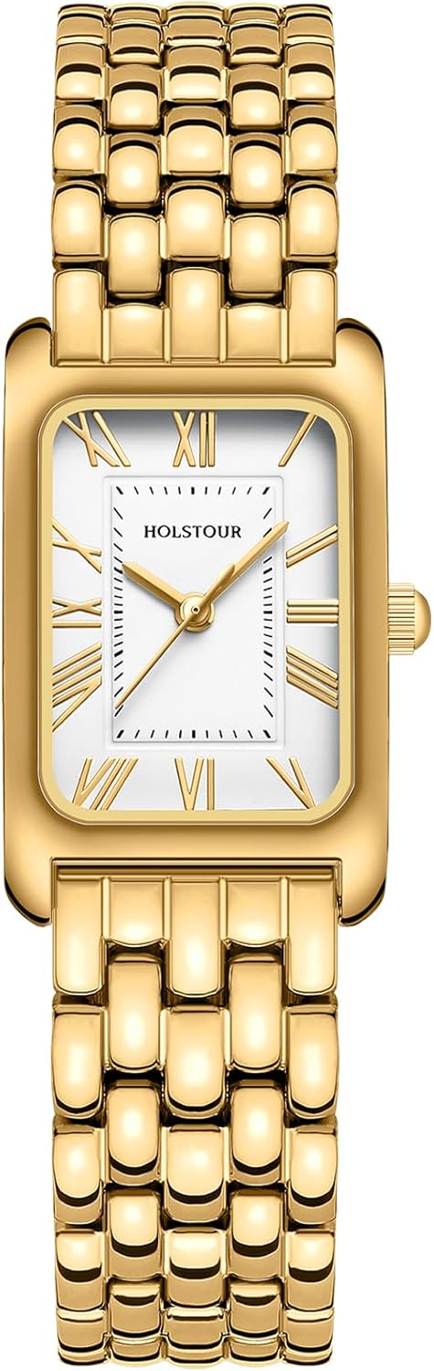 Watches for Women Vintage Bracelet Roman Dial Rectangular Case Gold Watch Waterproof with Tools Watches for Women Vintage Bracelet Roman Dial Rectangular Case Gold Watch Waterproof with Tools