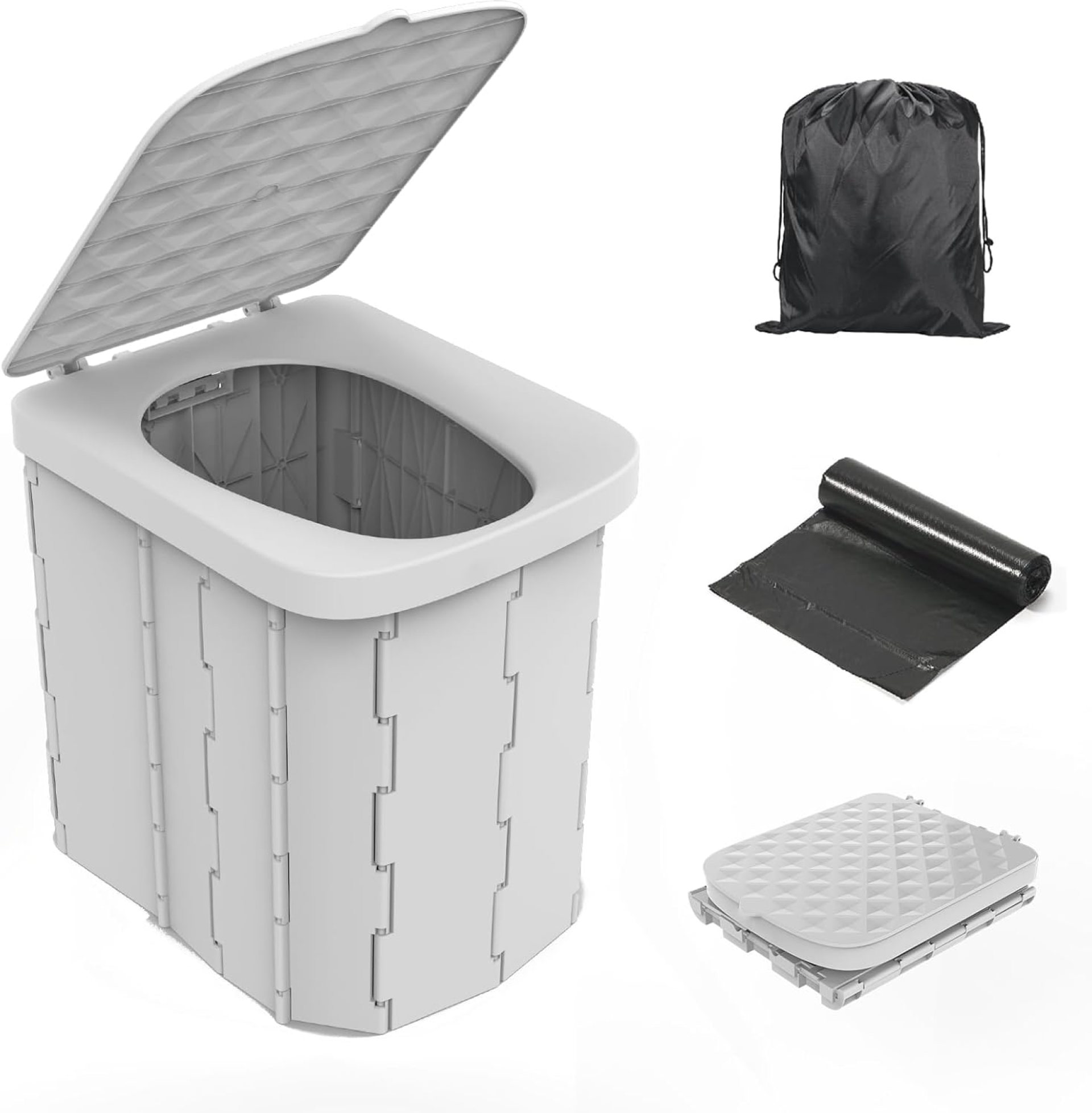 Portable Camping Toilet for Adults – Hapoon XL Portable Folding Toilet with Lid,Travel Portable Potty for Adults,Porta Potty Car Toilet Portable Camping Toilet for Adults – Hapoon XL Portable Folding Toilet with Lid,Travel Portable Potty for Adults,Porta Potty Car Toilet