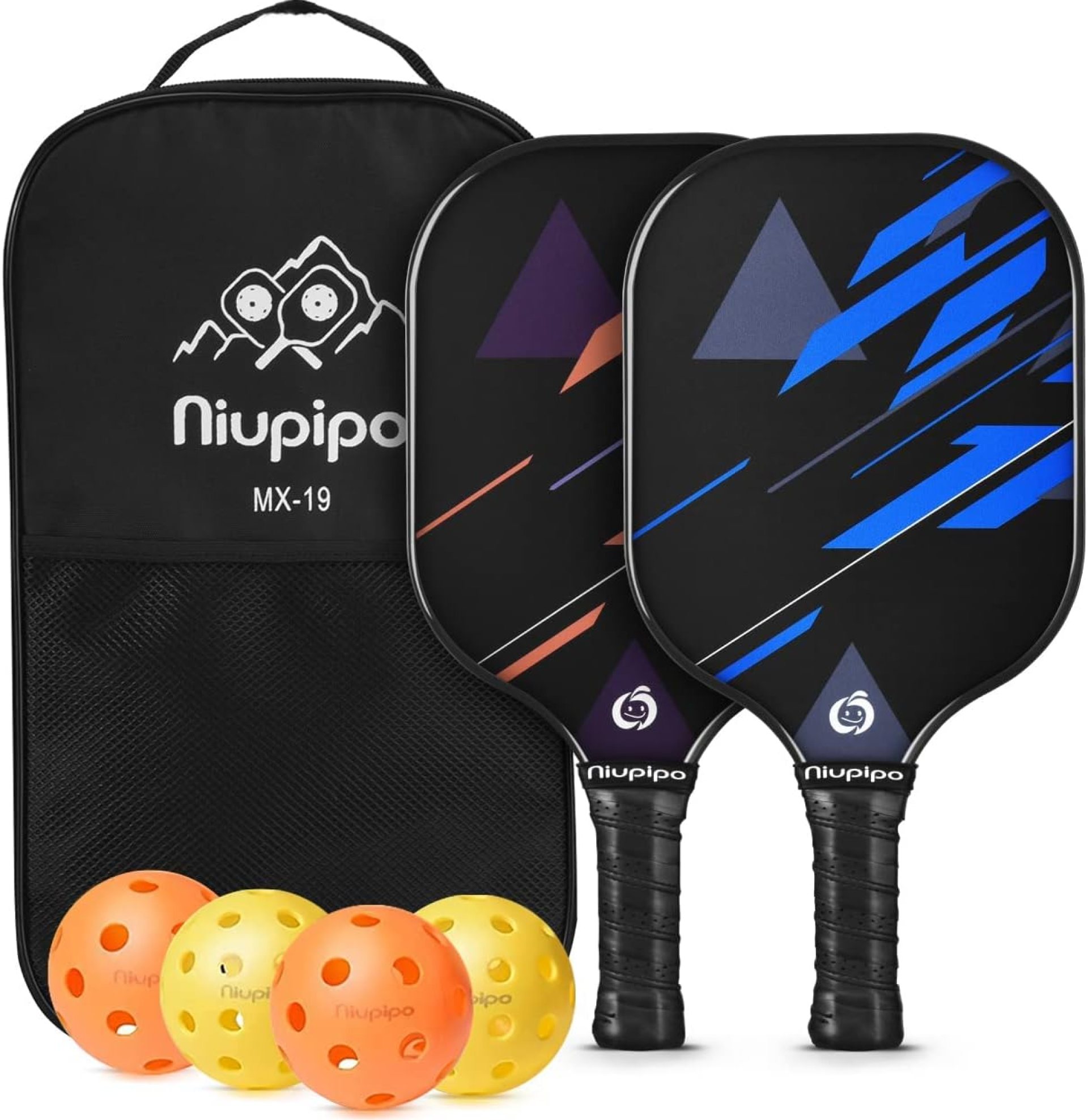 niupipo Pickleball Paddles Set of 2/4/1, USAPA Approved Lightweight Pickleball Rackets, Durable Fiberglass Surface with Polypropylene Honeycomb Core, Cushion Grip and Carry Bag for Beginner niupipo Pickleball Paddles Set of 2/4/1, USAPA Approved Lightweight Pickleball Rackets, Durable Fiberglass Surface with Polypropylene Honeycomb Core, Cushion Grip and Carry Bag for Beginner