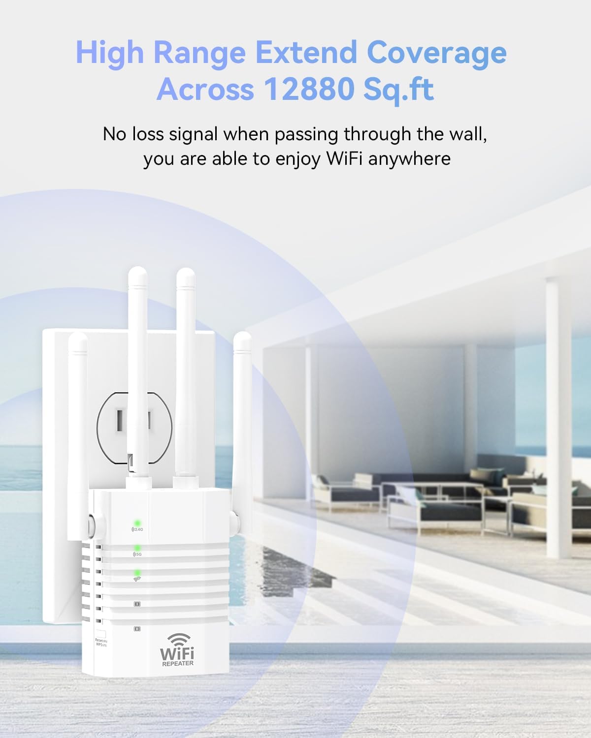 NHUUEOD12880 Sq.ft Long Range Repeater Wireless Routers Amplifier, WiFi Extender Internet Booster, 1200Mbps Dual Band WiFi Extenders Signal Booster for Home, Support More Network Devices at Home NHUUEOD12880 Sq.ft Long Range Repeater Wireless Routers Amplifier, WiFi Extender Internet Booster, 1200Mbps Dual Band WiFi Extenders Signal Booster for Home, Support More Network Devices at Home