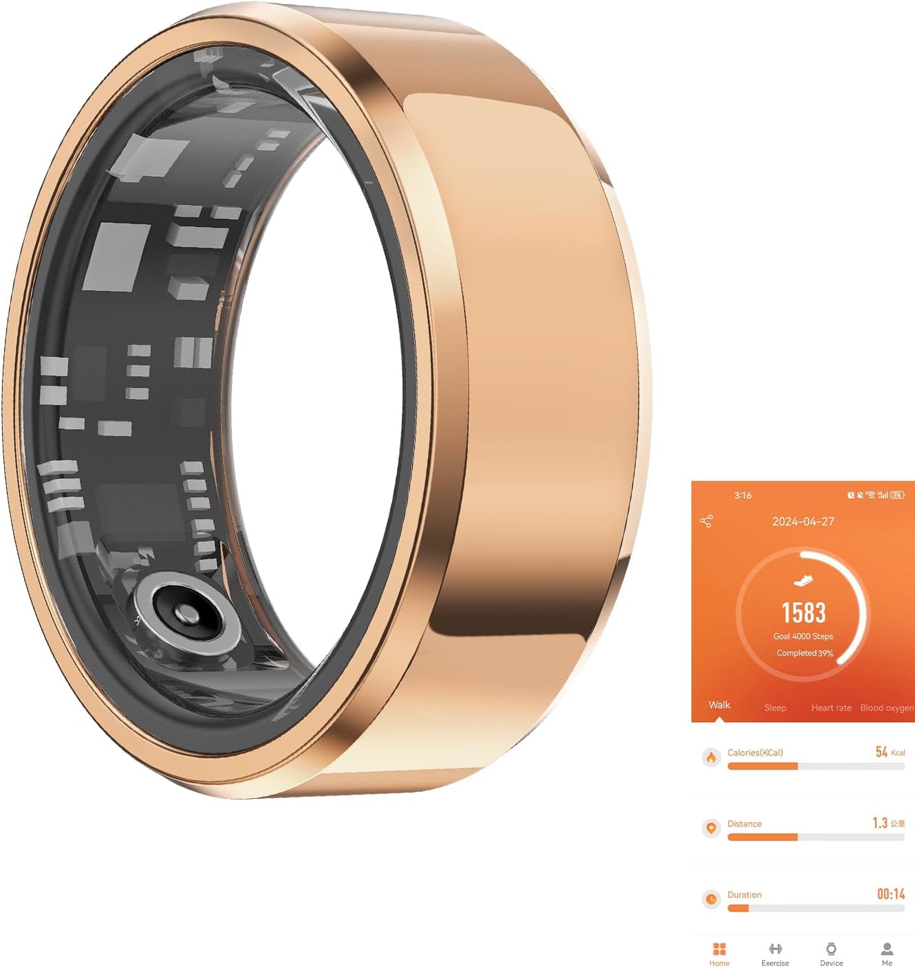 Fitness Tracker Smart Ring,Step Counter,Heart Rate Blood Oxygen Sleep Tracker Health Ring, 5ATM Waterproof Long Battery Life Smart Rings Compatible with iOS & Android Fitness Tracker Smart Ring,Step Counter,Heart Rate Blood Oxygen Sleep Tracker Health Ring, 5ATM Waterproof Long Battery Life Smart Rings Compatible with iOS & Android