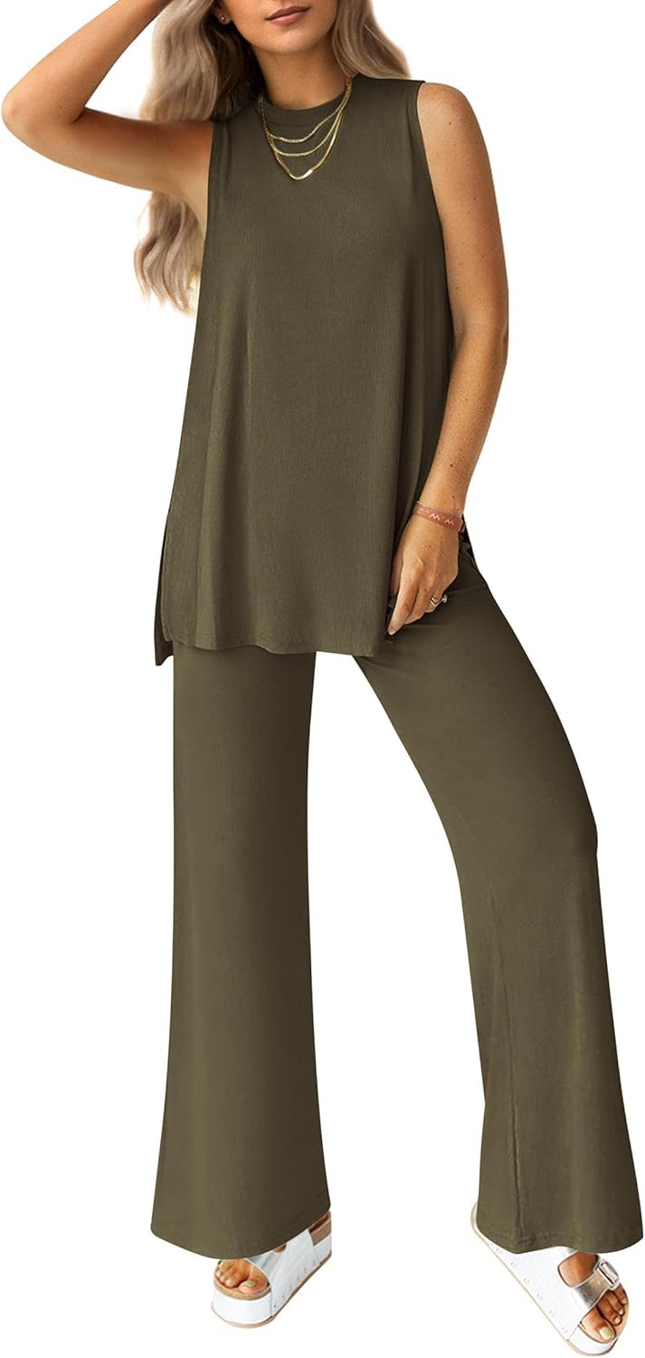 PRETTYGARDEN Women’s 2 Piece Lounge Set 2025 Summer Casual Loose Tank Top Wide Leg Pants Matching Travel Outfits Tracksuit PRETTYGARDEN Women’s 2 Piece Lounge Set 2025 Summer Casual Loose Tank Top Wide Leg Pants Matching Travel Outfits Tracksuit