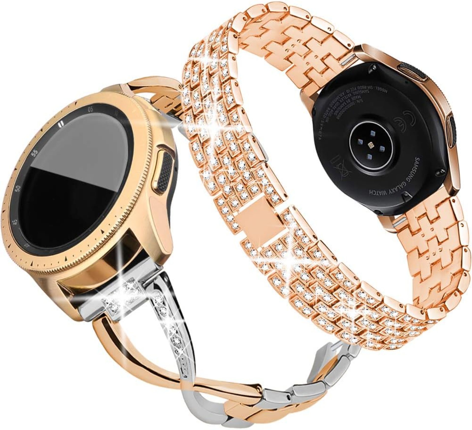 SUPOIX Compatible for Samsung Galaxy 7 6 5 4 40mm 44mm /Galaxy Watch FE 2024/Galaxy 3 41mm/Galaxy Watch 42mm/Active 2 Watch Band, 2 Pack 20mm Women Jewelry Bling Metal Strap (Rose Gold&Silver) SUPOIX Compatible for Samsung Galaxy 7 6 5 4 40mm 44mm /Galaxy Watch FE 2024/Galaxy 3 41mm/Galaxy Watch 42mm/Active 2 Watch Band, 2 Pack 20mm Women Jewelry Bling Metal Strap (Rose Gold&Silver)