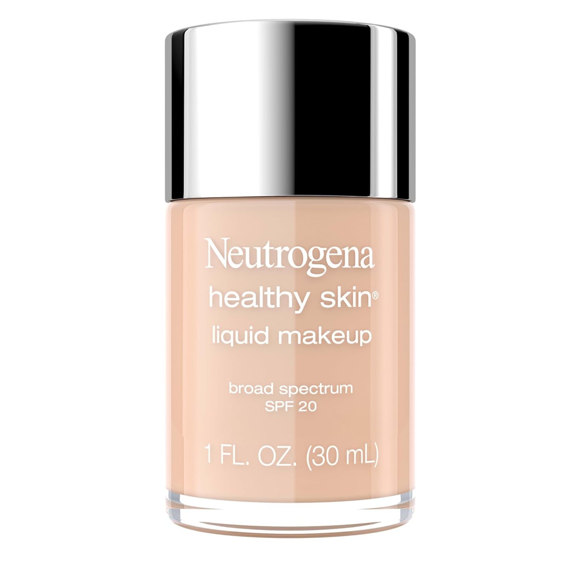 Neutrogena Healthy Skin Liquid Makeup Foundation with Broad Spectrum SPF 20 Sunscreen, Medium Coverage Foundation with Nourishing Pro-Vitamin B5, Soft Beige 50, 1 fl. oz Neutrogena Healthy Skin Liquid Makeup Foundation with Broad Spectrum SPF 20 Sunscreen, Medium Coverage Foundation with Nourishing Pro-Vitamin B5, Soft Beige 50, 1 fl. oz