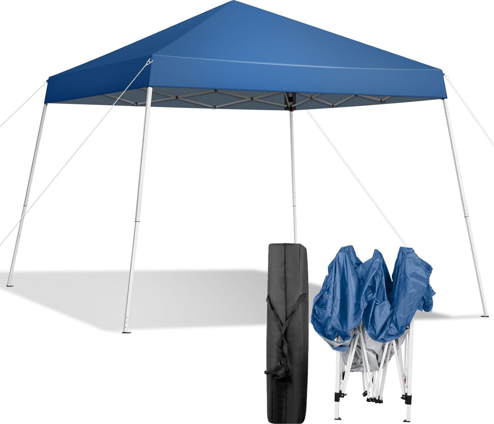 VINGLI 8×8 ft Pop Up Canopy Tent, Easy Up Outdoor Tent Canopy, Foldable Portable Canopies for Camping, Patio, Outdoor Gazebo Slant Legs, Outdoor Instant Shelter Canopies with Carry Bag (Blue) VINGLI 8×8 ft Pop Up Canopy Tent, Easy Up Outdoor Tent Canopy, Foldable Portable Canopies for Camping, Patio, Outdoor Gazebo Slant Legs, Outdoor Instant Shelter Canopies with Carry Bag (Blue)