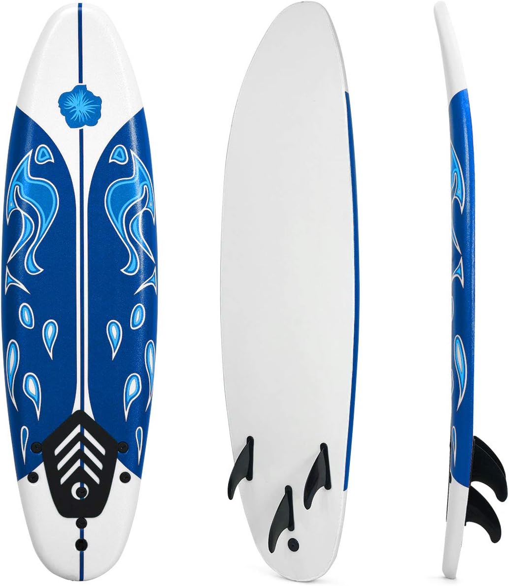 GYMAX Surfboard, 6FT Stand Up Paddle Board with Removable Fins & Safety Leash, Lightweight Non-Slip Paddle Board for Teenagers, Adult, Beginners GYMAX Surfboard, 6FT Stand Up Paddle Board with Removable Fins & Safety Leash, Lightweight Non-Slip Paddle Board for Teenagers, Adult, Beginners