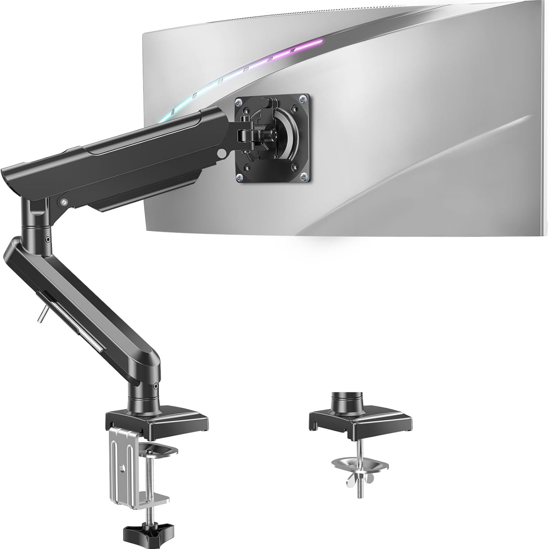 Single Monitor Mount for 13-32 inch Screen, Gas Spring Arm, Gaming & Home Office Use, VESA 75x75mm & 100x100mm, Freelift Pro Black Single Monitor Mount for 13-32 inch Screen, Gas Spring Arm, Gaming & Home Office Use, VESA 75x75mm & 100x100mm, Freelift Pro Black