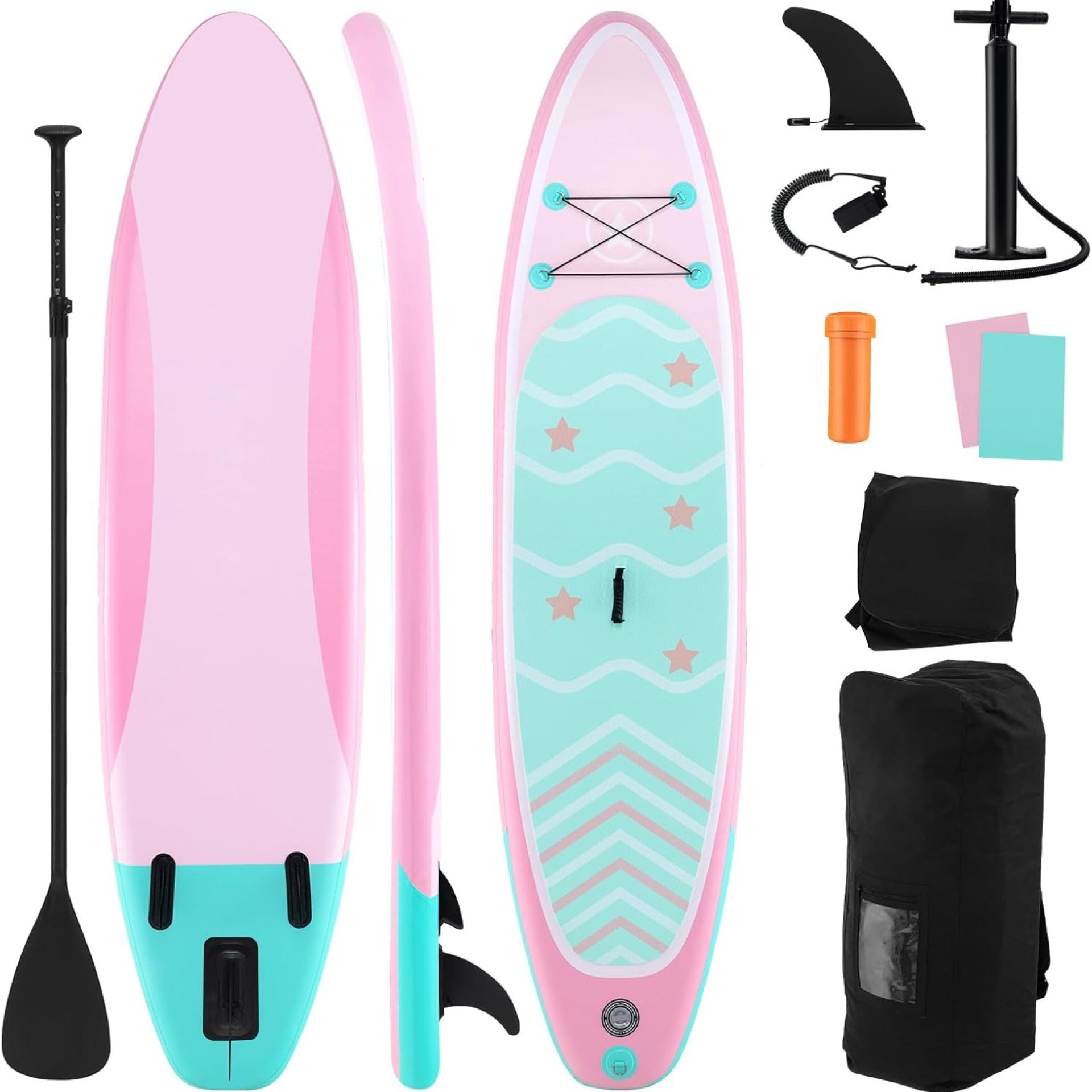 GYMAX Paddle Board, 9.8’/10’/11′ x 6″ Inflatable Stand Up Paddle Board with SUP Accessories, Removable Fin, Paddle, Pump, Leash & Carry Bag, Blow Up Paddle Boards Standing Boat for Adults, Youth GYMAX Paddle Board, 9.8’/10’/11′ x 6″ Inflatable Stand Up Paddle Board with SUP Accessories, Removable Fin, Paddle, Pump, Leash & Carry Bag, Blow Up Paddle Boards Standing Boat for Adults, Youth