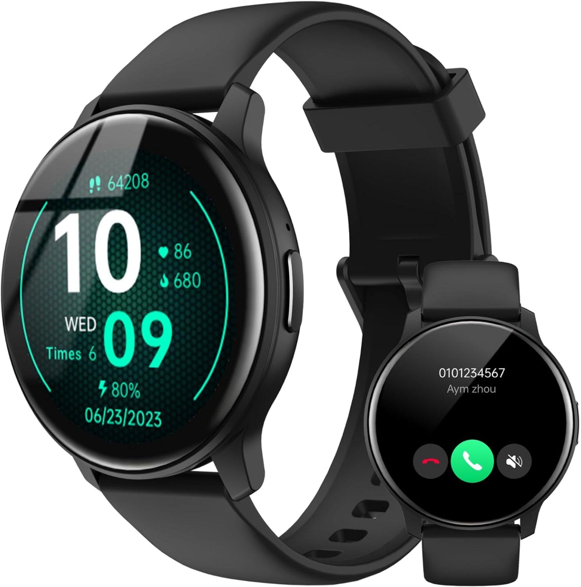 Smart Watch, HD Smartwatch for Men Women (Answer/Make Calls), Fitness Watch with 100+ Sport Modes, IP68 Waterproof/Heart Rate/Sleep Monitor, Activity Trackers for iOS/Android Smart Watch, HD Smartwatch for Men Women (Answer/Make Calls), Fitness Watch with 100+ Sport Modes, IP68 Waterproof/Heart Rate/Sleep Monitor, Activity Trackers for iOS/Android