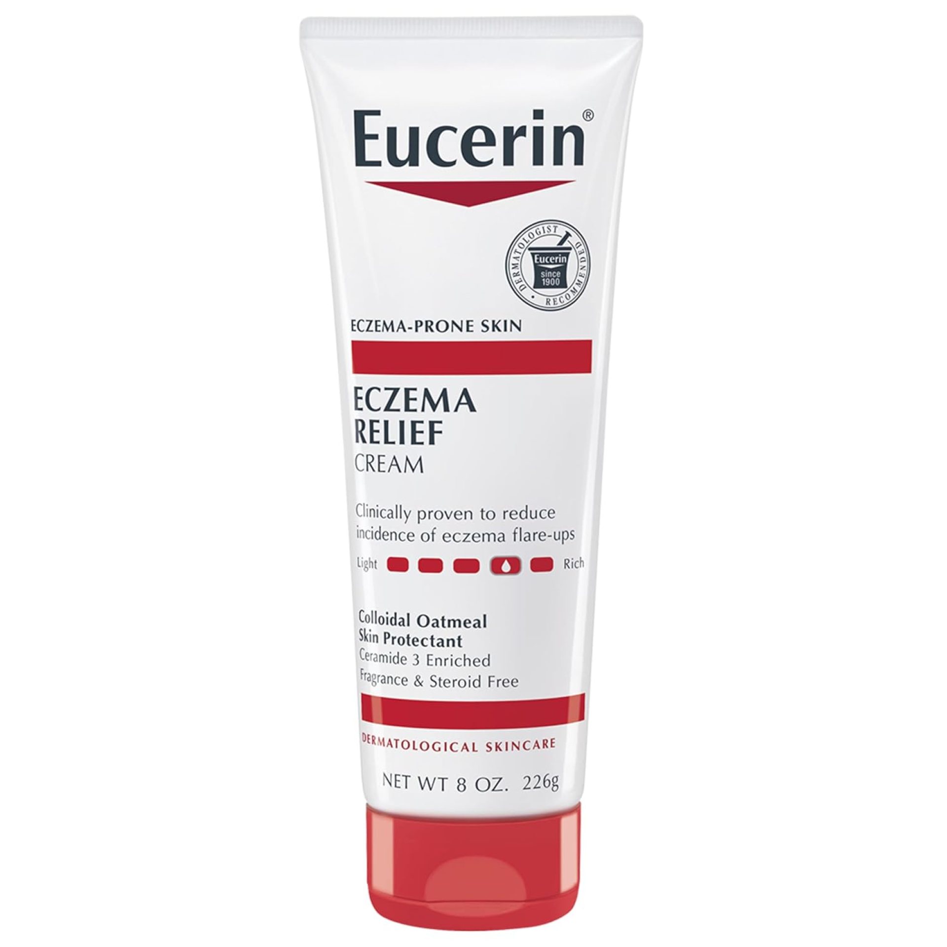 Eucerin Eczema Relief Cream, Full Body Lotion, Moisturizing Eczema Cream with Colloidal Oatmeal (Skin Protectant) and Ceramide 3, 8 Oz Tube Eucerin Eczema Relief Cream, Full Body Lotion, Moisturizing Eczema Cream with Colloidal Oatmeal (Skin Protectant) and Ceramide 3, 8 Oz Tube