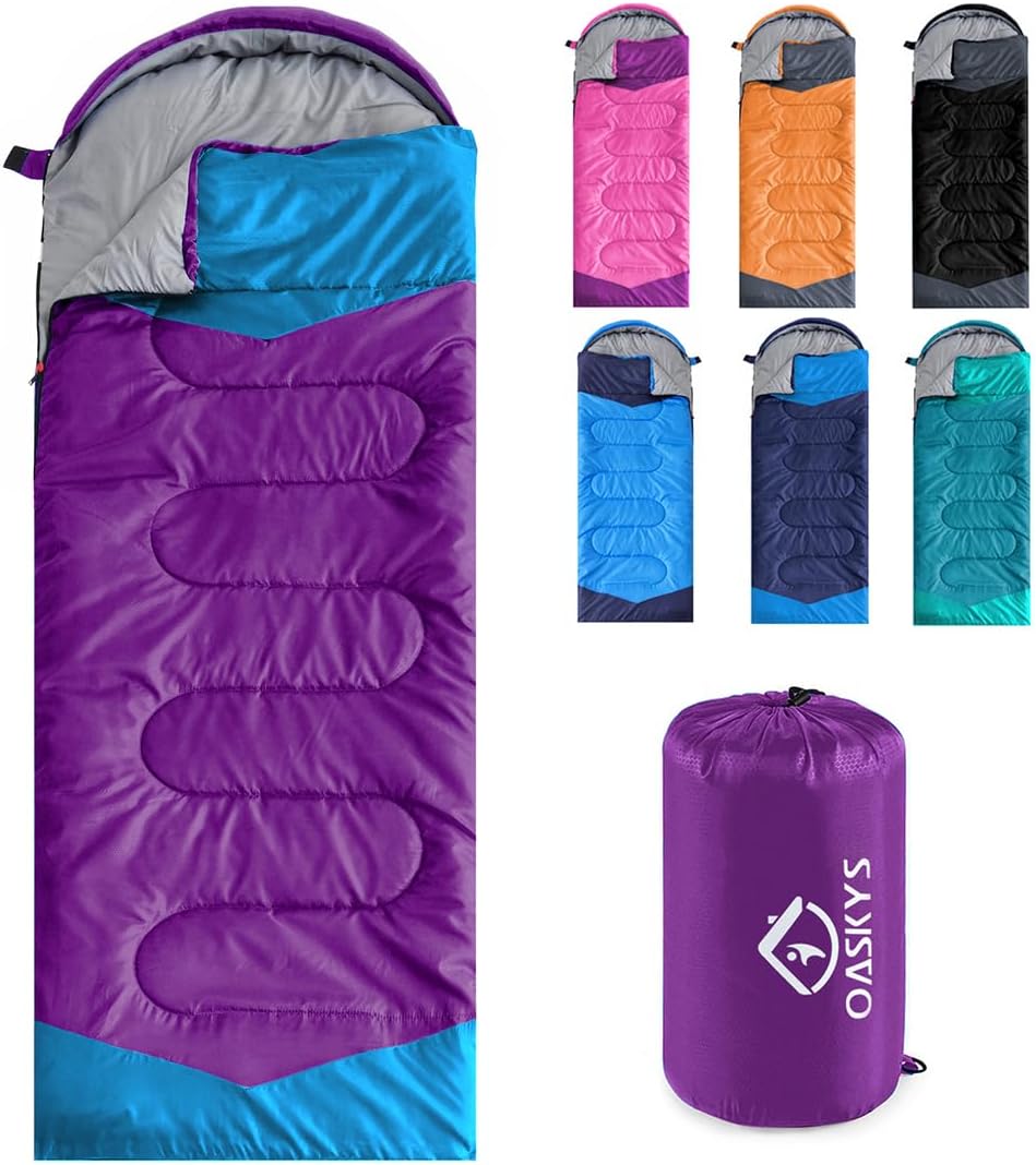 oaskys Camping Sleeping Bag – 3 Season Warm & Cool Weather – Summer Spring Fall Lightweight Waterproof for Adults Kids – Camping Gear Equipment, Traveling, and Outdoors oaskys Camping Sleeping Bag – 3 Season Warm & Cool Weather – Summer Spring Fall Lightweight Waterproof for Adults Kids – Camping Gear Equipment, Traveling, and Outdoors