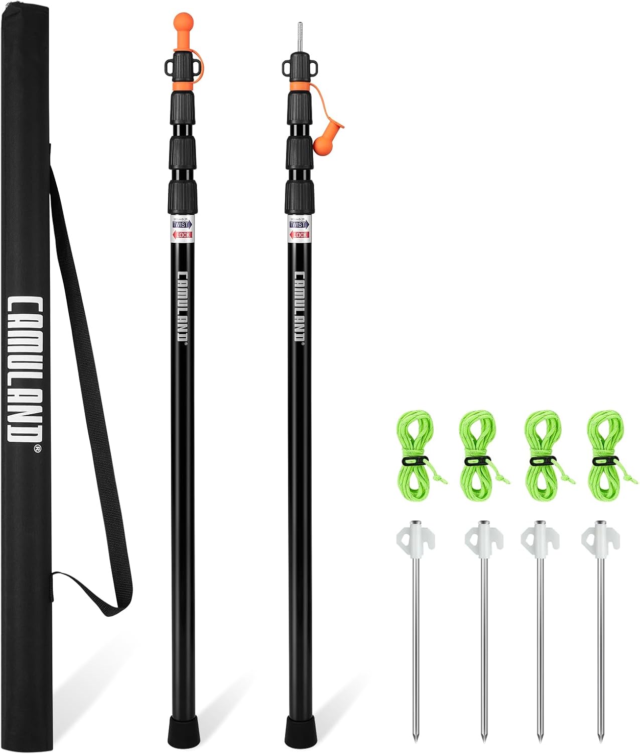 CAMULAND Tent Poles for Tarp, Telescoping Camping Gear Accessories Stakes for Hammock Rain Fly Sun Shade Adjustable Lightweight Aluminum Set of 34.5″ – 110.2″ Hiking, Awning/Outdoor with Carry Bag CAMULAND Tent Poles for Tarp, Telescoping Camping Gear Accessories Stakes for Hammock Rain Fly Sun Shade Adjustable Lightweight Aluminum Set of 34.5″ – 110.2″ Hiking, Awning/Outdoor with Carry Bag