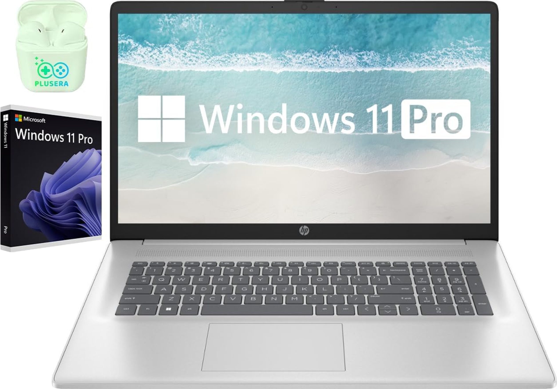 HP Business Laptop Computer, 17.3″ FHD Display, Intel Core i3-1215U Processor, Windows 11 Pro Laptop 32GB RAM 1TB SSD, Numeric Keypad, Camera Privacy Shutter, HDMI, PLUSERA Earphones, Natural Silver HP Business Laptop Computer, 17.3″ FHD Display, Intel Core i3-1215U Processor, Windows 11 Pro Laptop 32GB RAM 1TB SSD, Numeric Keypad, Camera Privacy Shutter, HDMI, PLUSERA Earphones, Natural Silver