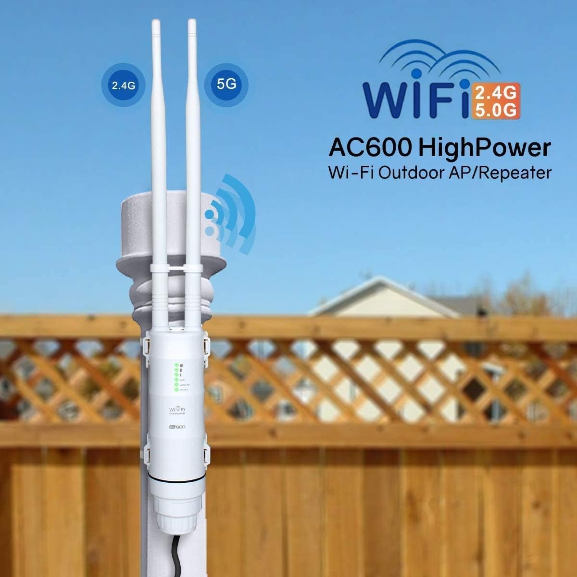 WAVLINK AC600 Outdoor Weatherproof Wi-Fi Range Extender-Dual Band 2.4 & 5GHz Long Range Wireless Internet Signal Extender Booster&Router/AP/Repeater/WISP Mode with POE,No WiFi Dead Zones for Home WAVLINK AC600 Outdoor Weatherproof Wi-Fi Range Extender-Dual Band 2.4 & 5GHz Long Range Wireless Internet Signal Extender Booster&Router/AP/Repeater/WISP Mode with POE,No WiFi Dead Zones for Home
