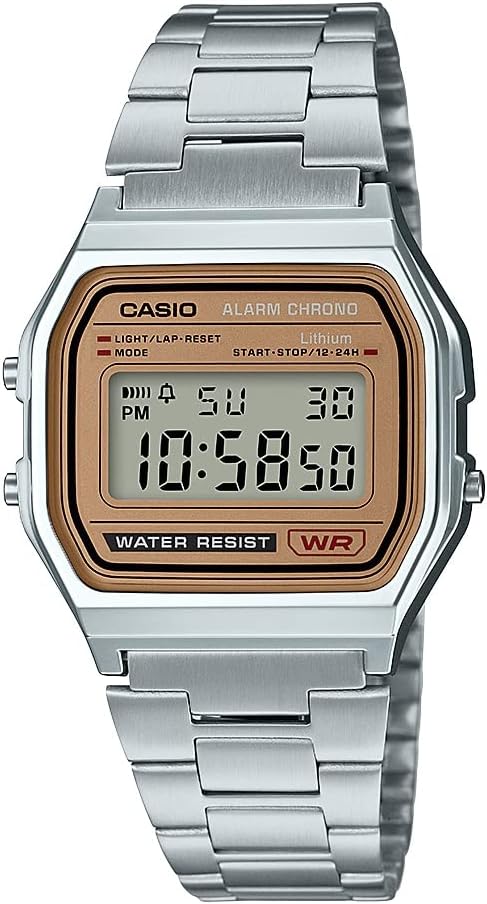 Casio A158WA Series | Unisex Digital Watch | Vintage | WR | 100 SEC Stop Watch | Daily Alarm | Regular Time Keeping: Hour, Minute, Second, PM, Date, Day | Led Light | 7 Yr Battery Casio A158WA Series | Unisex Digital Watch | Vintage | WR | 100 SEC Stop Watch | Daily Alarm | Regular Time Keeping: Hour, Minute, Second, PM, Date, Day | Led Light | 7 Yr Battery