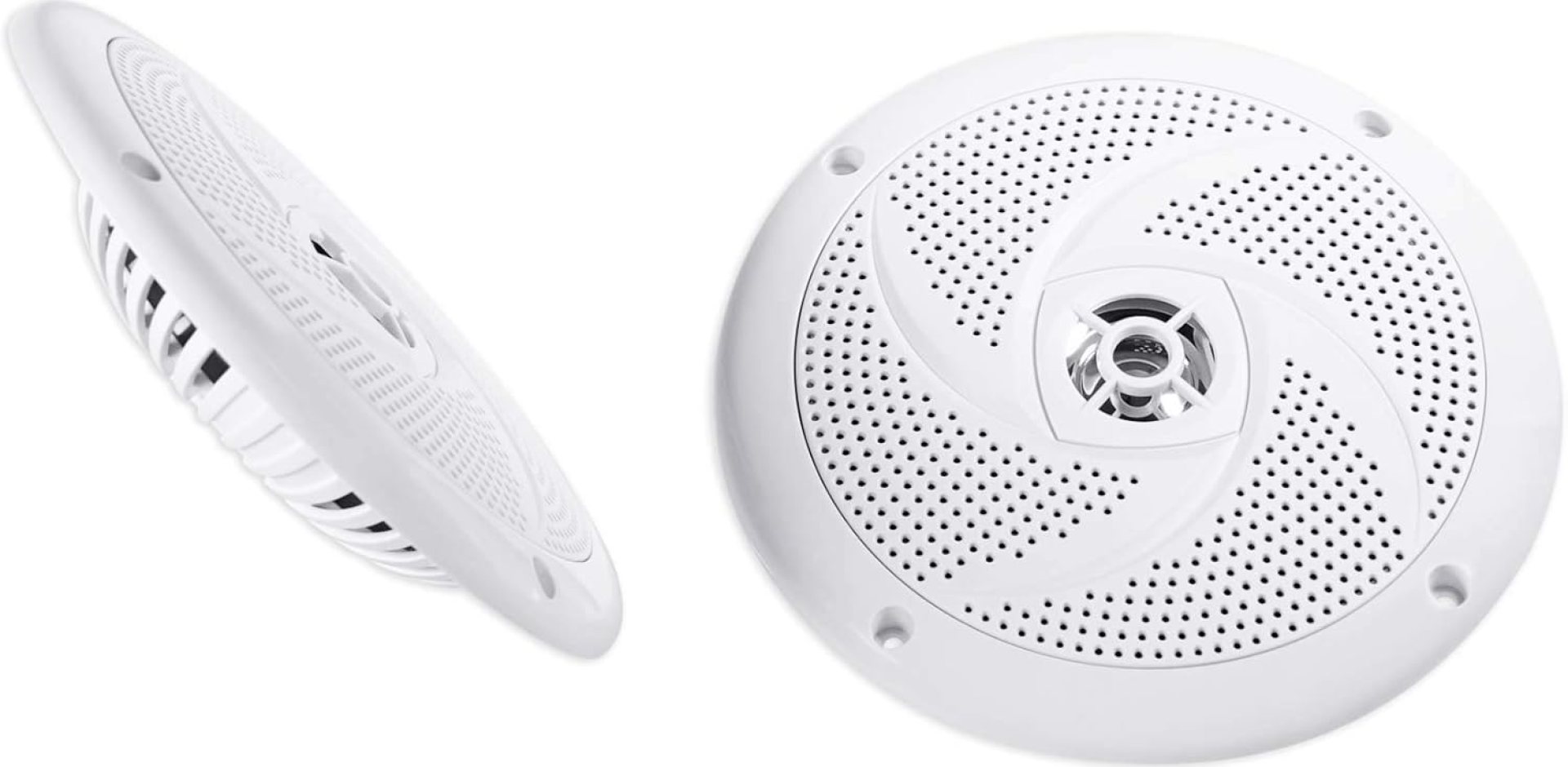 Rockville Pair RSM65W 6.5″ 320 Watt Waterproof Shallow Slim Marine Boat Speakers, White Rockville Pair RSM65W 6.5″ 320 Watt Waterproof Shallow Slim Marine Boat Speakers, White
