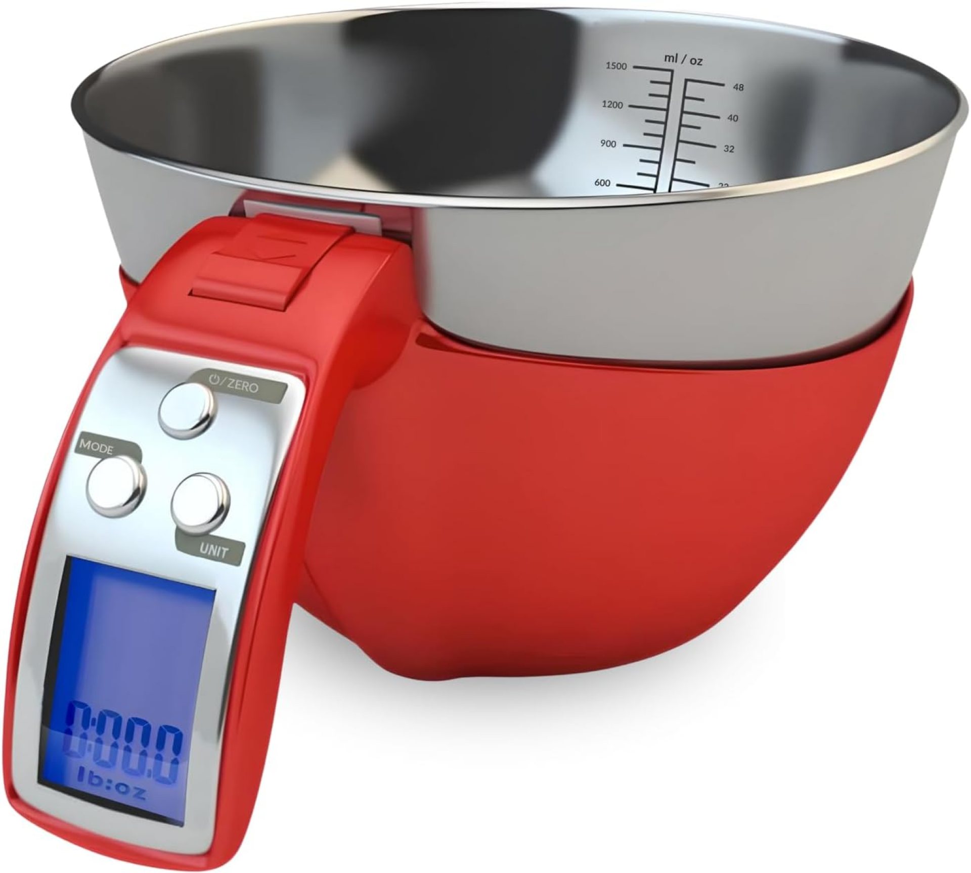 Fradel Digital Kitchen Food Scale with Bowl – 11lb, Grams & Ounces – Removable, Dishwasher-Safe Mixing Bowl – Red Fradel Digital Kitchen Food Scale with Bowl – 11lb, Grams & Ounces – Removable, Dishwasher-Safe Mixing Bowl – Red