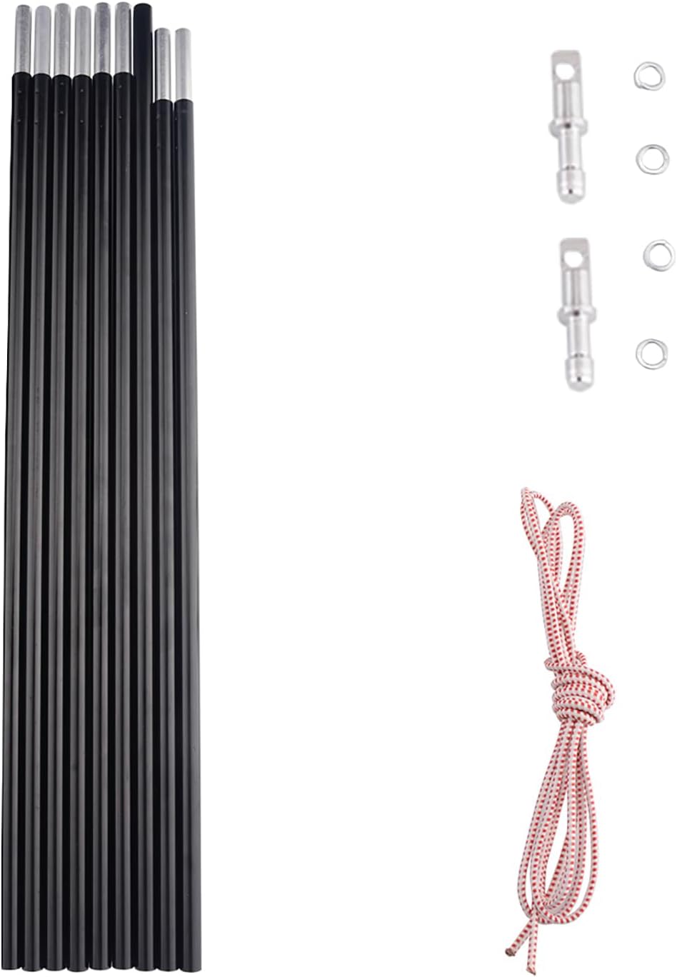 Aluminum Tent Poles Replacement, Fits Both Female and Male Ends, Lightweight Tent Pole Repair Kit, 7001 Aluminum Alloy T6 Heated Aluminum Tent Poles Replacement, Fits Both Female and Male Ends, Lightweight Tent Pole Repair Kit, 7001 Aluminum Alloy T6 Heated