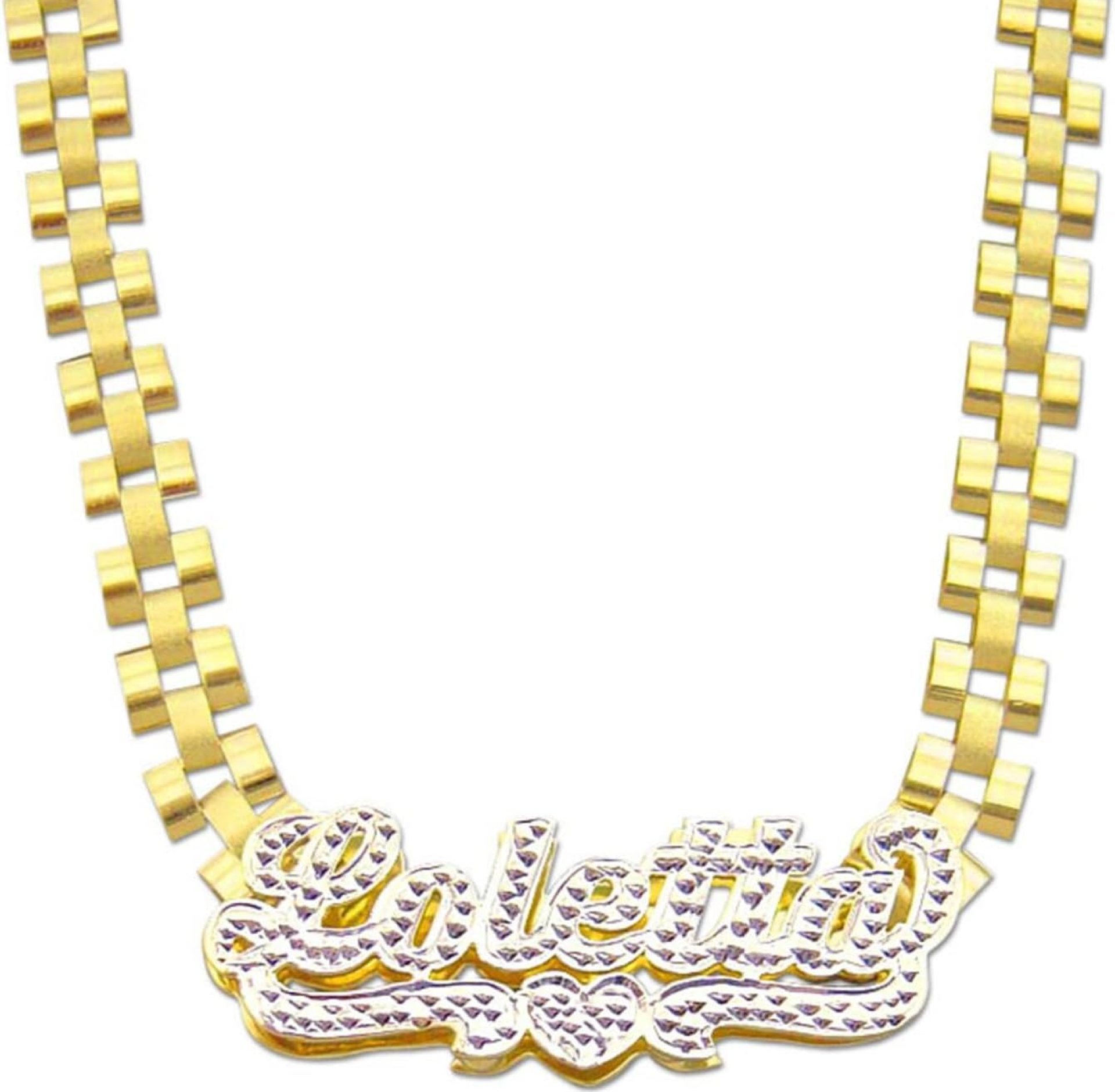Gemiac Custom Name Necklace Personalized Double Plated Name Necklace with Heart Gold Plated Nameplate Necklace Gift for Women Girls Gemiac Custom Name Necklace Personalized Double Plated Name Necklace with Heart Gold Plated Nameplate Necklace Gift for Women Girls