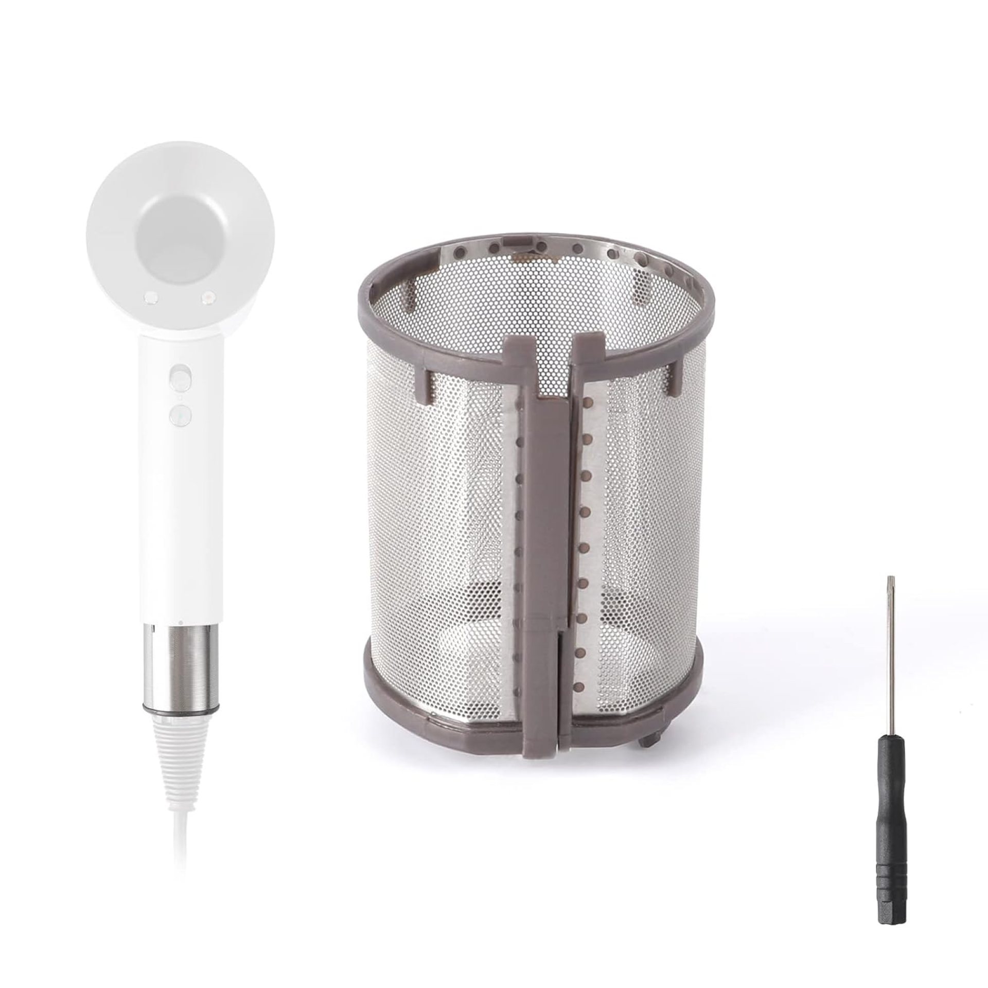 Inner Filter Mesh Compatible with Dyson Supersonic Hair Dryer HD01 HD03 HD08 Models, Metal Build-in Net Mesh Strainer Cover Attachments Part Inner Filter Mesh Compatible with Dyson Supersonic Hair Dryer HD01 HD03 HD08 Models, Metal Build-in Net Mesh Strainer Cover Attachments Part