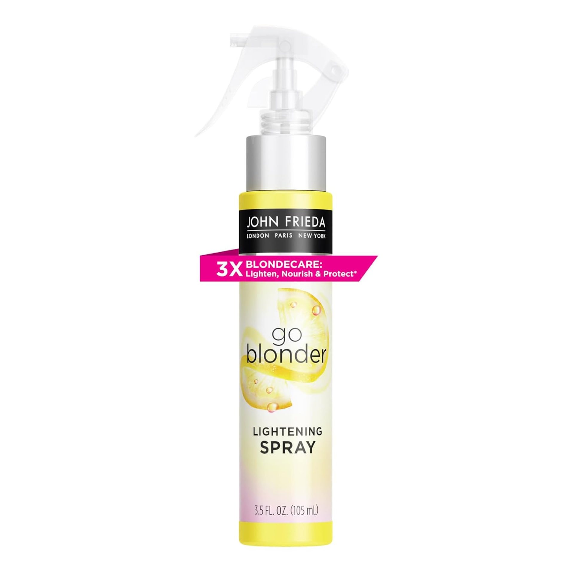 John Frieda Go Blonder Lightening Spray, Controlled Hair Lightener to Gradually Lighten Hair, with Citrus and Chamomile BlondMend Technology, 3.5 Oz John Frieda Go Blonder Lightening Spray, Controlled Hair Lightener to Gradually Lighten Hair, with Citrus and Chamomile BlondMend Technology, 3.5 Oz