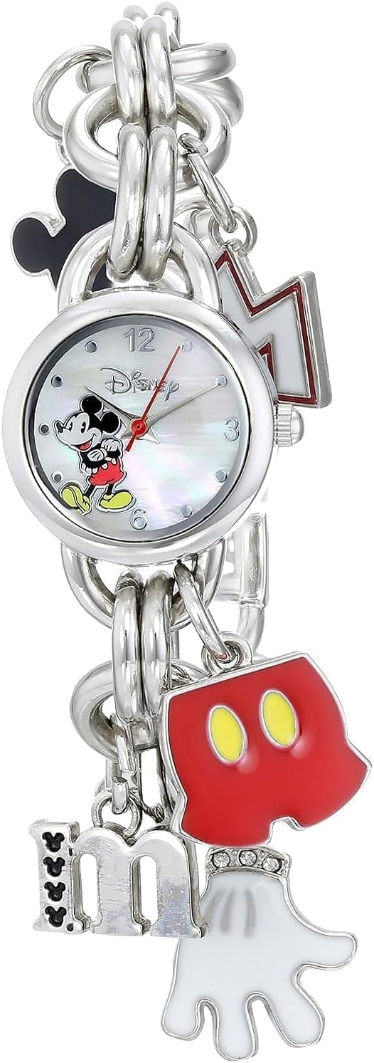 Accutime Disney Women’s MK2066 Mickey Mouse Charm Watch with Mother of Pearl Dial Accutime Disney Women’s MK2066 Mickey Mouse Charm Watch with Mother of Pearl Dial