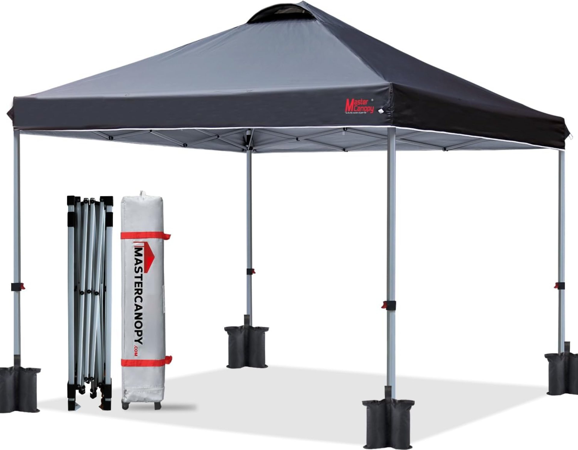 MASTERCANOPY Durable Pop-up Canopy Tent with Roller Bag (10×10, Black) MASTERCANOPY Durable Pop-up Canopy Tent with Roller Bag (10×10, Black)