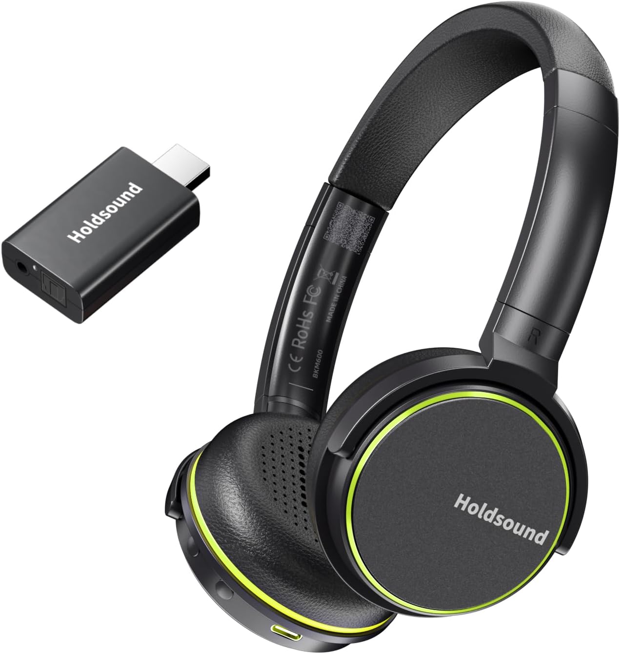 Holdsound Wireless TV Headphones for Seniors – BKM600 Comfortable & Lightweight On-Ear Design with Multi-Output USB Transmitter (Optical/AUX/RCA/USB), Green Holdsound Wireless TV Headphones for Seniors – BKM600 Comfortable & Lightweight On-Ear Design with Multi-Output USB Transmitter (Optical/AUX/RCA/USB), Green