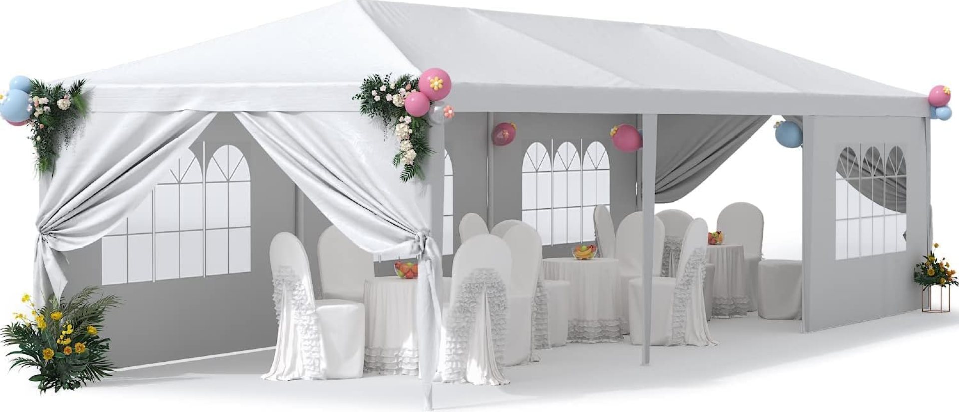 Greesum 10×30 Heavy-Duty Outdoor Canopy Tent for Patio, Camping, Gazebo Shelter – Ideal for Parties, Weddings, BBQs & Events, Removable Side Walls, Waterproof, White Greesum 10×30 Heavy-Duty Outdoor Canopy Tent for Patio, Camping, Gazebo Shelter – Ideal for Parties, Weddings, BBQs & Events, Removable Side Walls, Waterproof, White