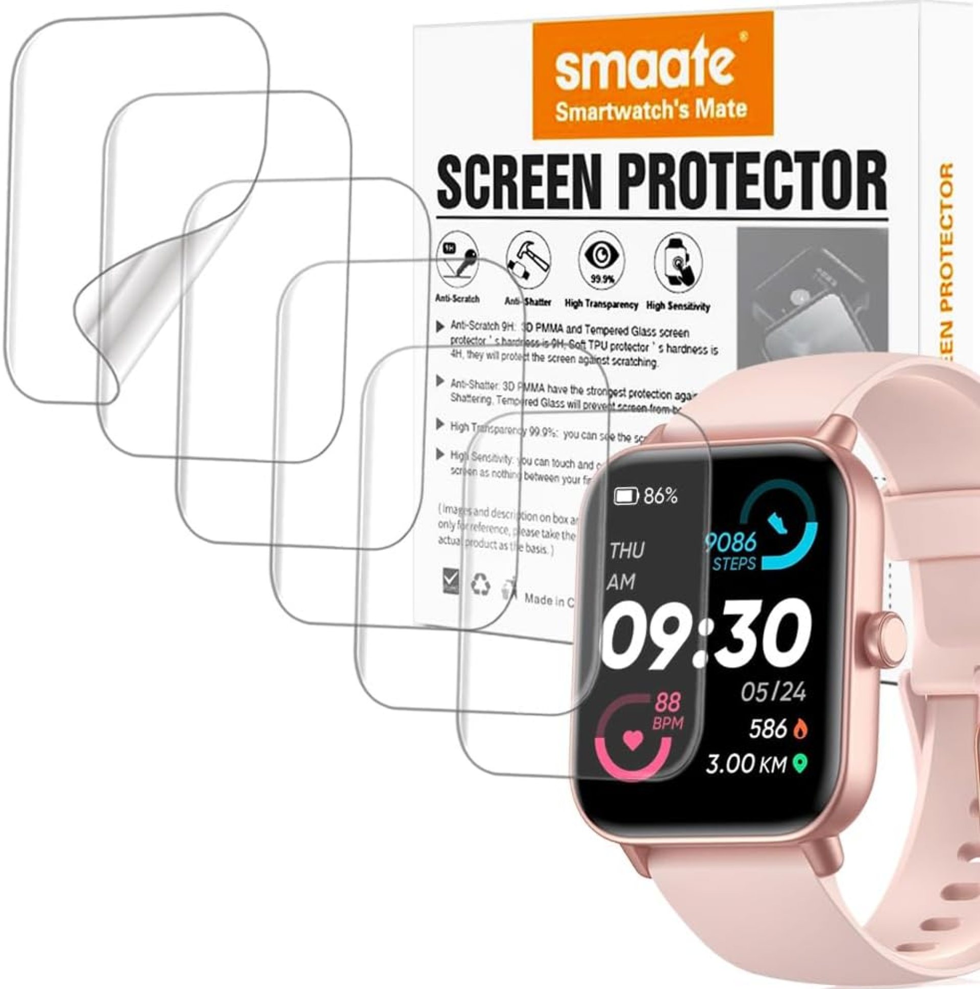 Screen Protector Compatible with IDW19 1.8” MILOUZ aeac KALINCO Quican Hoowel Veryfit Smart Watch, Soft TPU, 6-pack, Bubble Self-healing Screen Protector Compatible with IDW19 1.8” MILOUZ aeac KALINCO Quican Hoowel Veryfit Smart Watch, Soft TPU, 6-pack, Bubble Self-healing